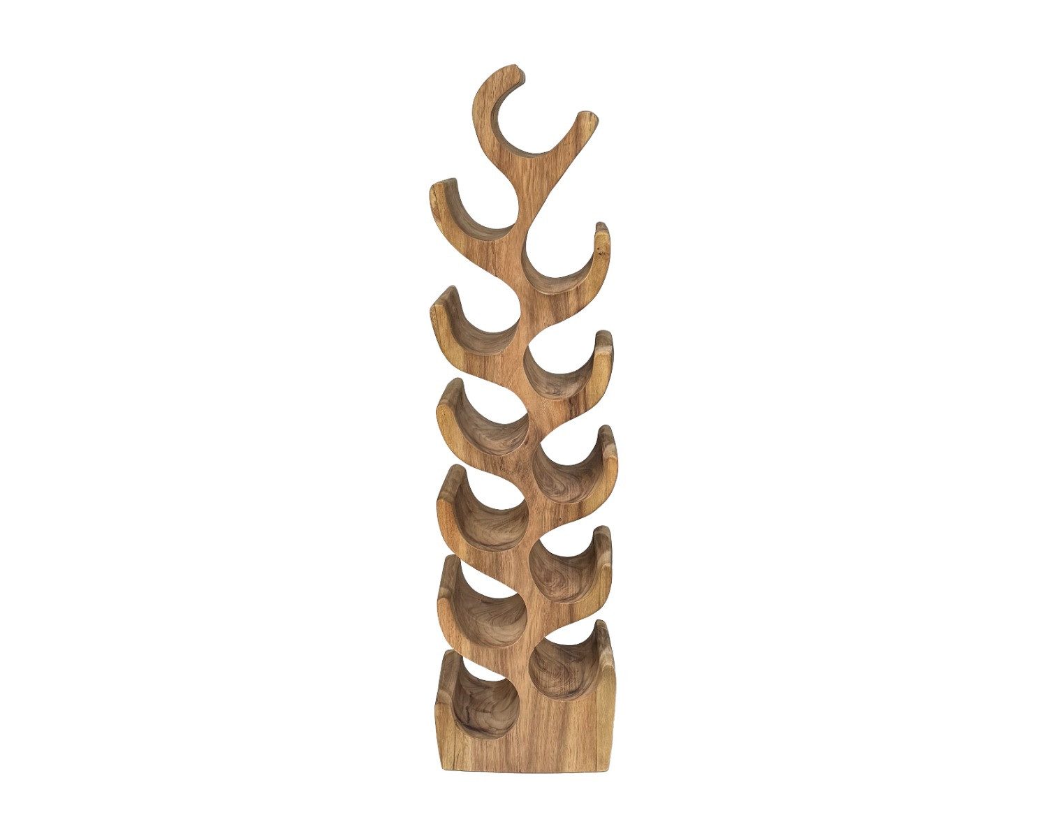 Livingfurn Weinregal Design Massivholz Weinregal Weinständer aus Suar Holz Natur Hartholz, Massivholz