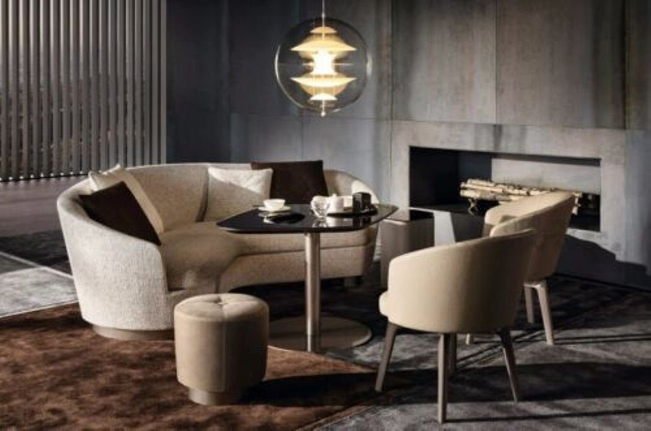 JVmoebel Wohnzimmer-Set, Design Sofa Couch Polster Sitz Garnitur Samt 3+1+1 Tisch Hocker Set