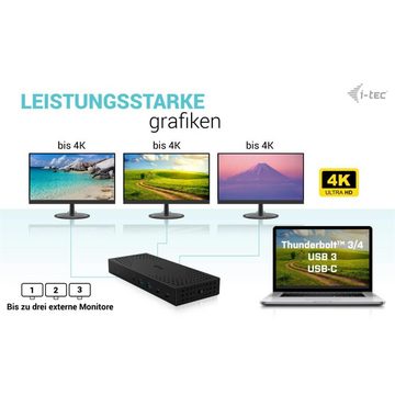 I-TEC Laptop-Dockingstation USB 3.0 USB-C Thunderbolt 3x 4K Gen 2, + Power Delivery 100W