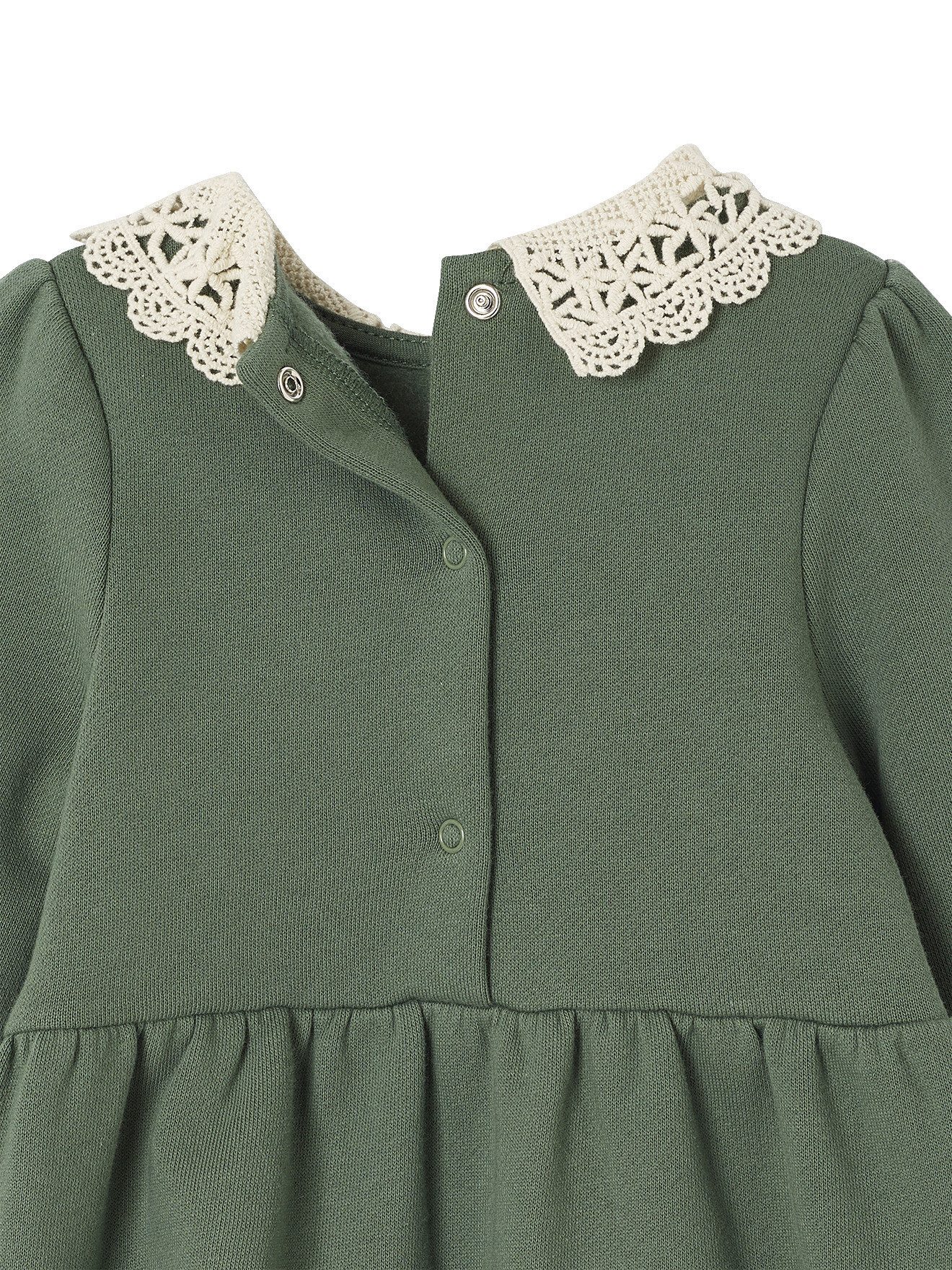 vertbaudet Sweatkleid Mädchen Baby Sweatkleid mit Häkelkragen – Bild 4 von 5