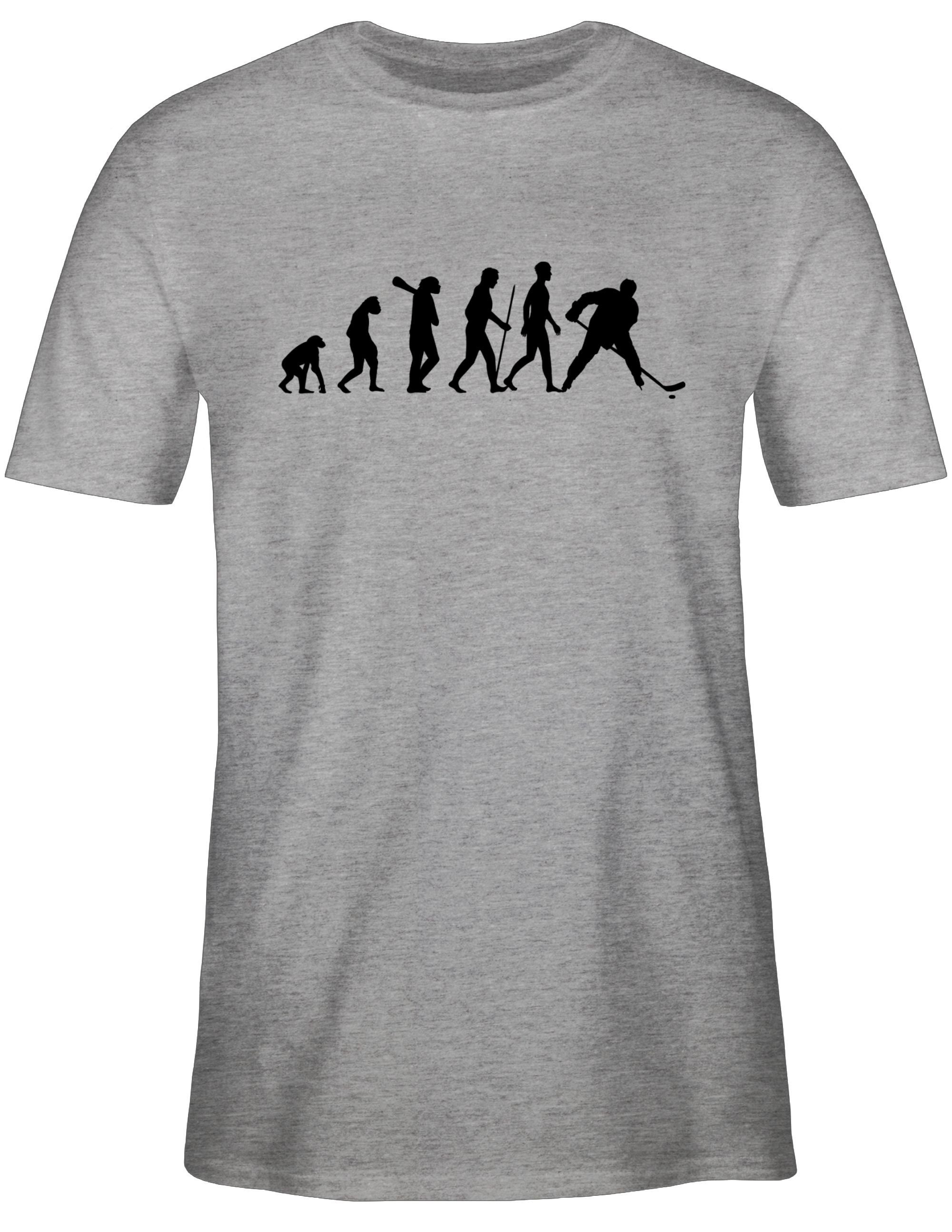 Evolution Shirtracer Eishockey Outfit T-Shirt Evolution 2 meliert Grau