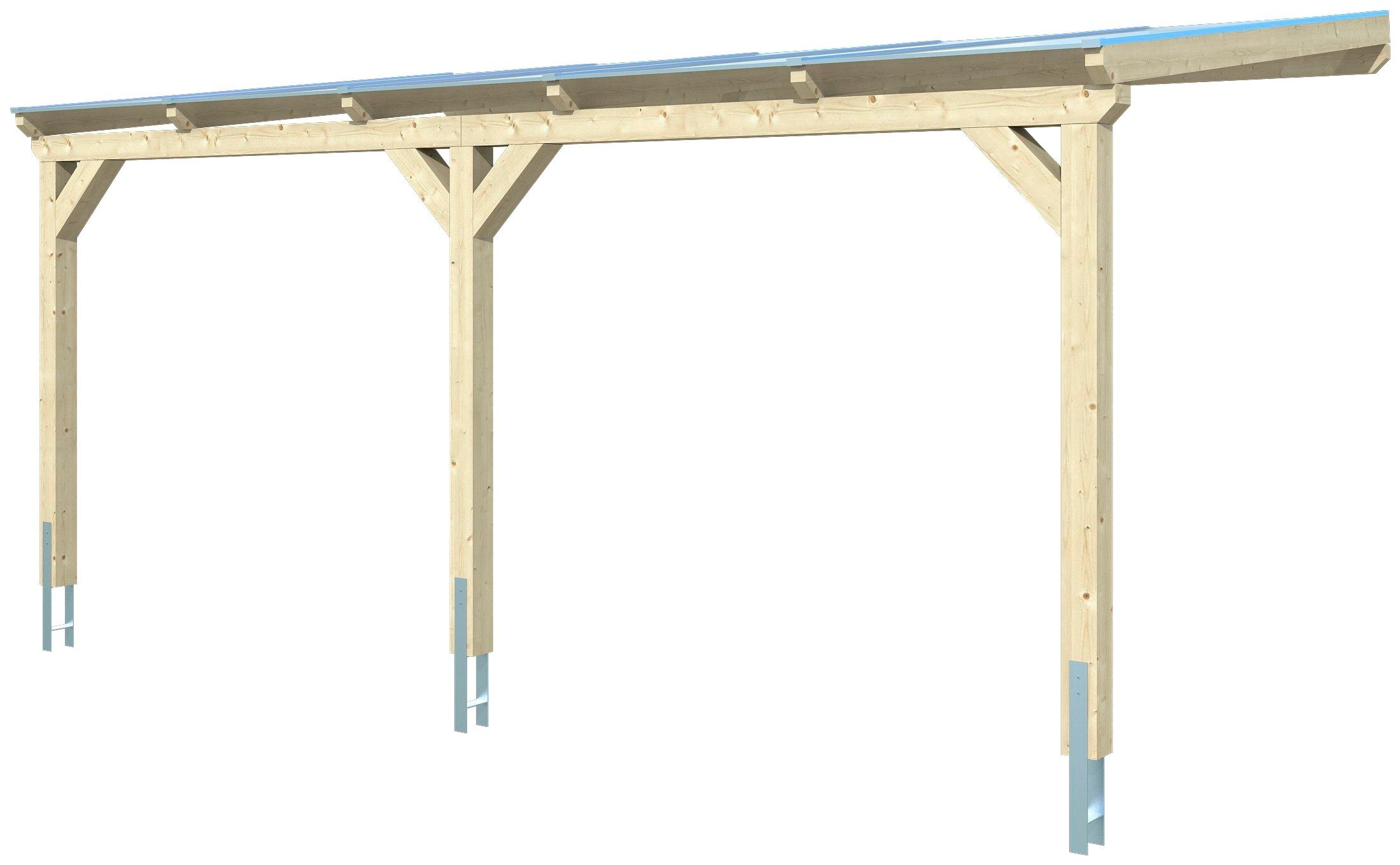 Anlehncarport cm, 300x541 cm natur Einfahrtshöhe BxT: 213 Vogtland, Skanholz