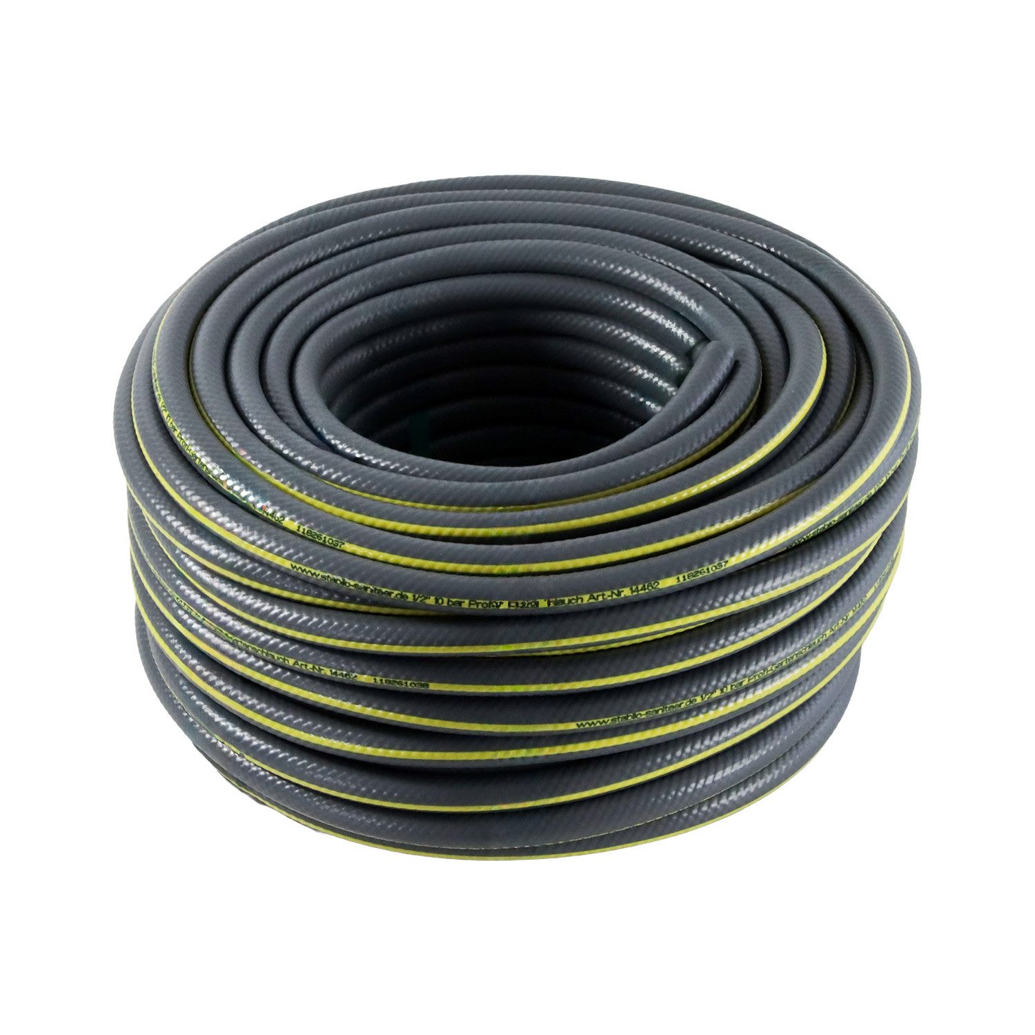APD Schlauchtechnik Gartenschlauch Gartenschlauch Grau 1/2 Zoll 50 m 3-lagig verstärkt knickfest "Profi"