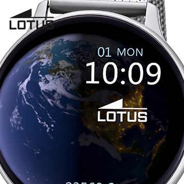Lotus Multifunktionsuhr Lotus Herrenuhr Edelstahl silber grau, (Multifunktionsuhr), Herren Armbanduhr rund, groß (ca. 42,6mm), Edelstahl