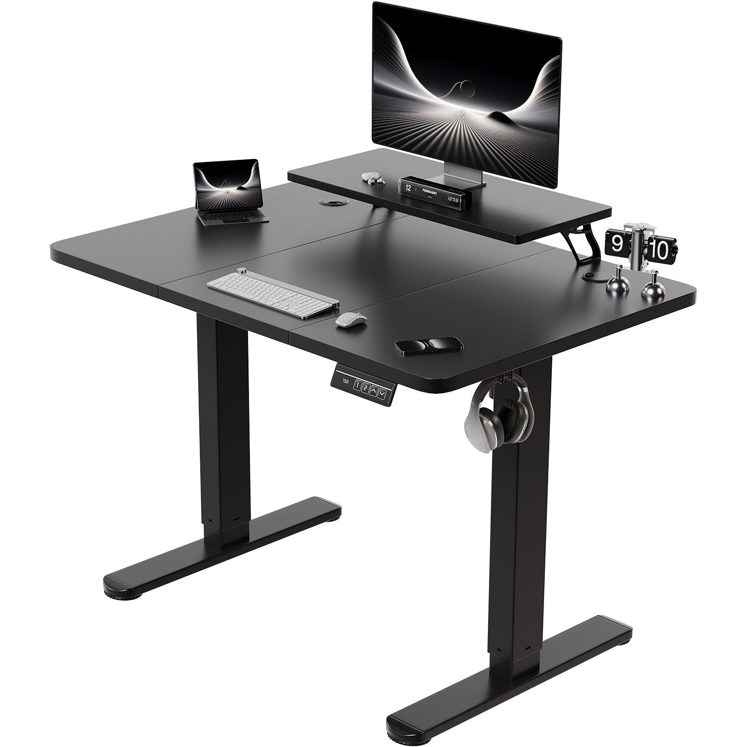 HOMALL Schreibtisch Höhenverstellbarer Schreibtisch mit Monitorständer 120/ günstig online kaufen