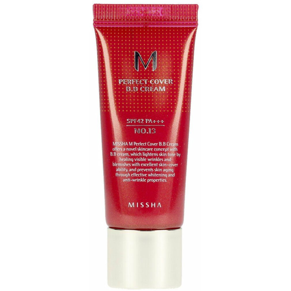 Missha Tagescreme Missha M Perfect Cover BB Cream LSF 25 No.13 Bright Beige  20 ml Packung