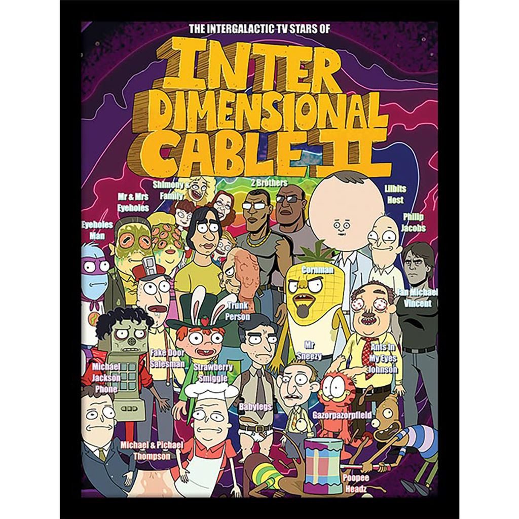 Rick and Morty Bild mit Rahmen Stars Of Interdimensional Cable, Gerahmtes Bild Kunstdruck