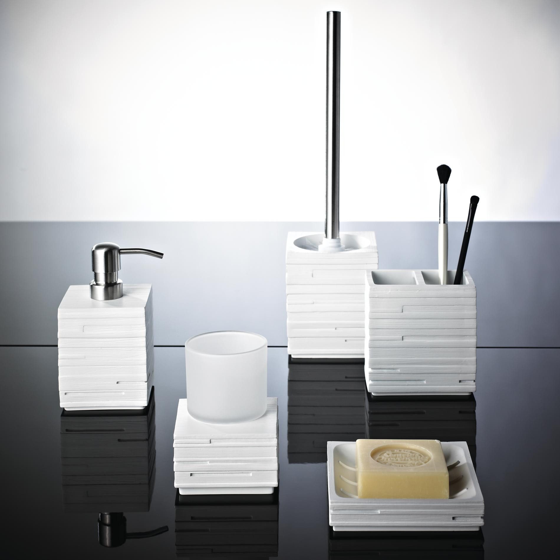 Ridder Badaccessoire-Set Aufbewahrungsbecher Brick weiß günstig online kaufen
