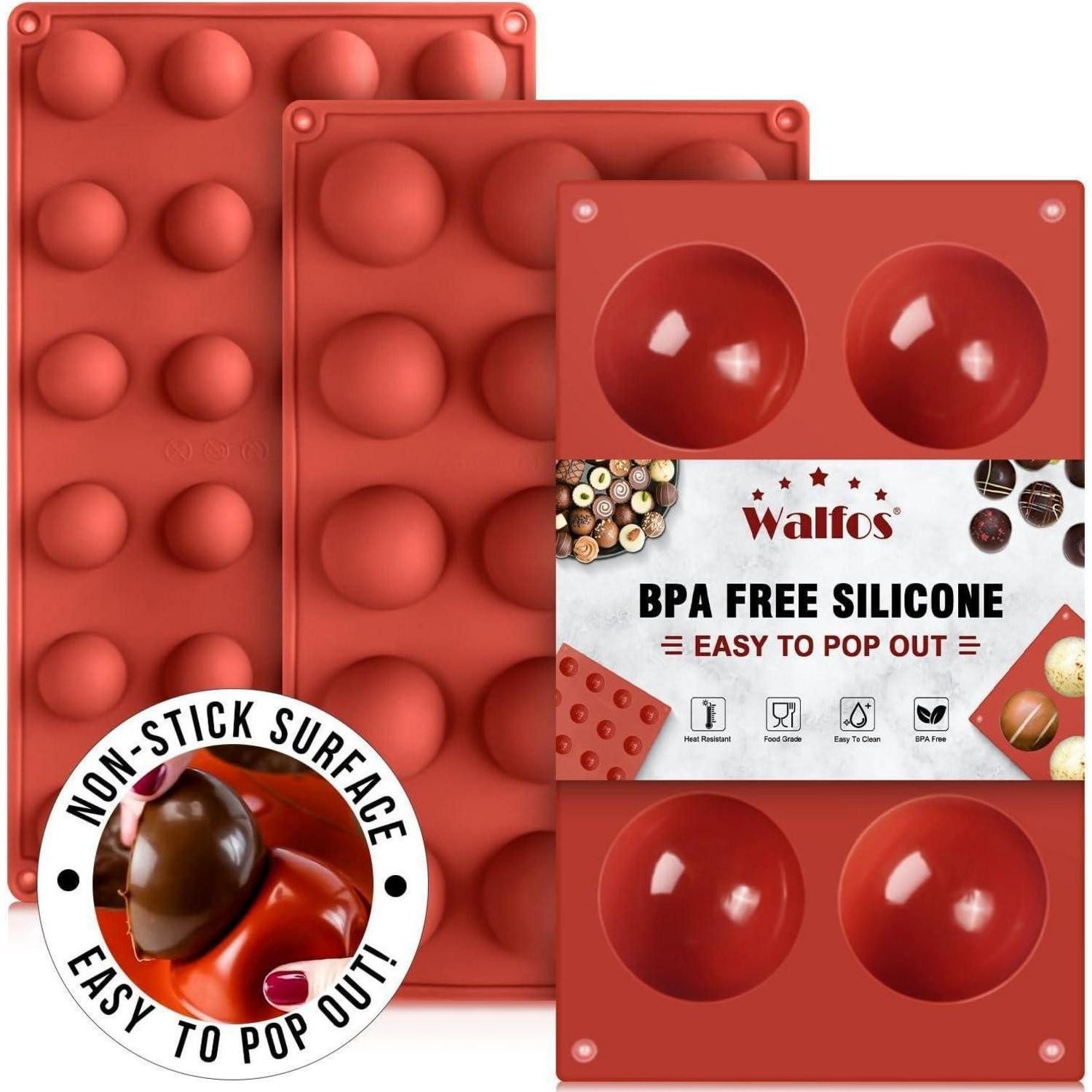 LuxusKollektion Schokoladenform Halbkugel Silikonformen Schokoladenformen 3er Set Dome Mousse Backform