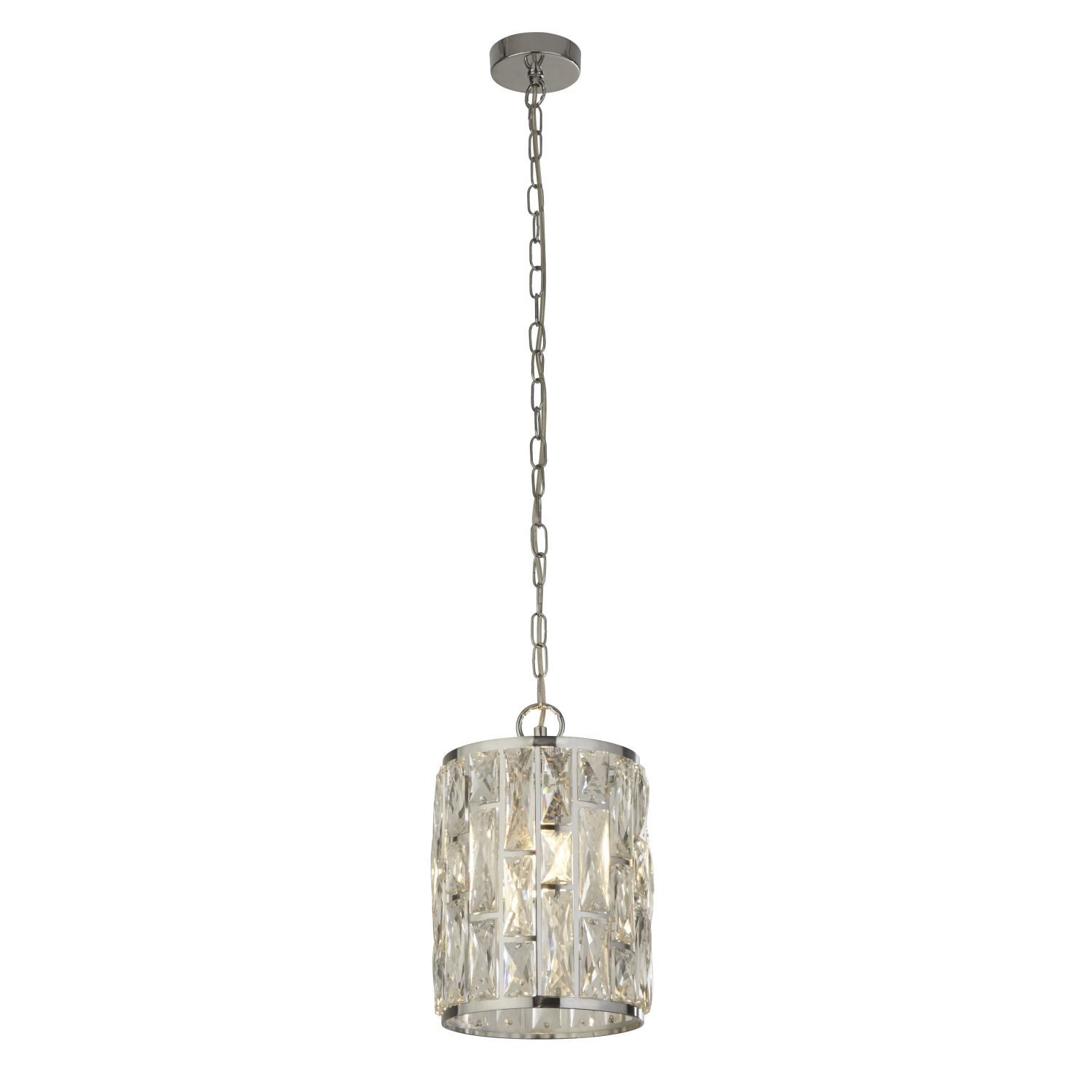 Licht-Erlebnisse Pendelleuchte FRANK, ohne Leuchtmittel, Chrom Klar/Transparent E27 Ø 22 cm Metall Jugendstil Wohnzimmer