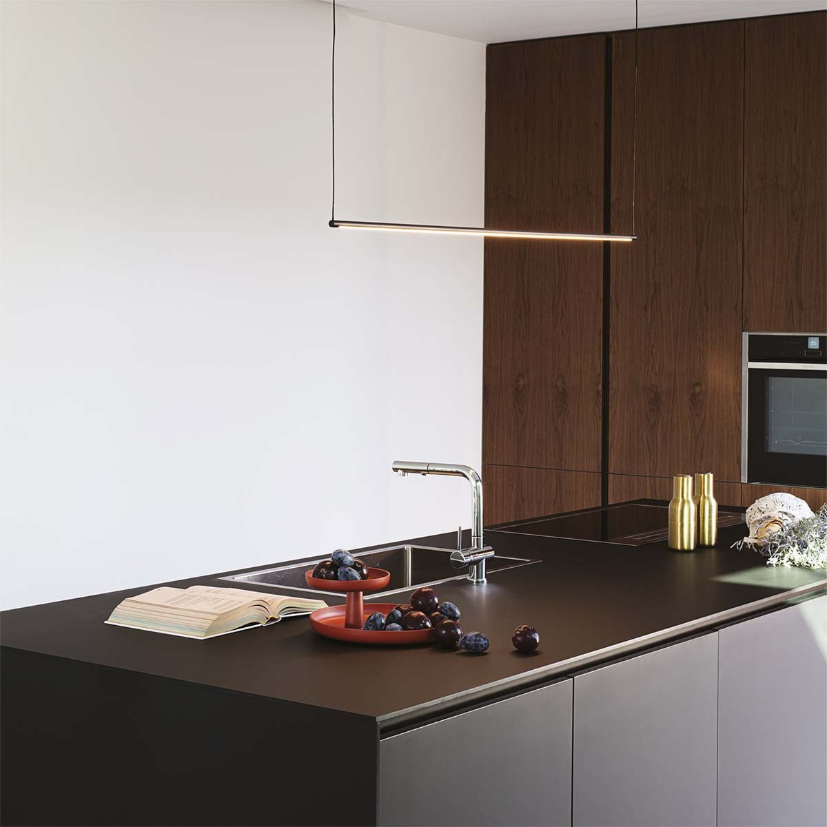 Ideal Lux Hängeleuchten Ideal Lux Essence SP d126 3000k Pendelleuchte, L: 126 cm, Schwarz, LED fest integriert, Extra-Warmweiß, Hängeleuchte