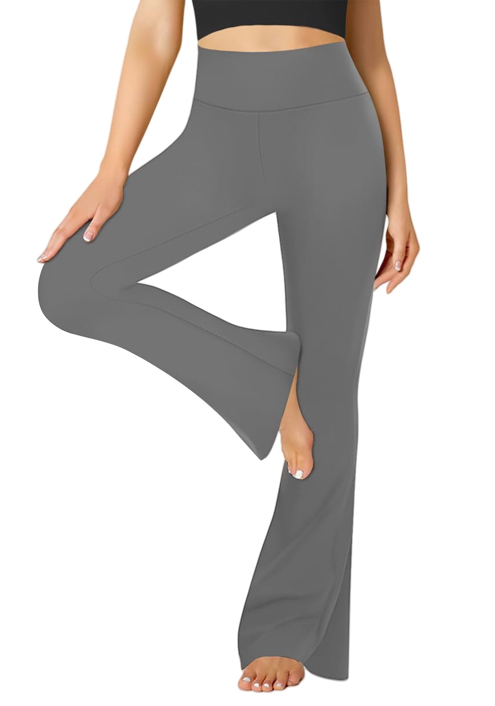 YI Schlaghose Flared Yogahose Damen Leggings High Waist Schlaghose Leggins günstig online kaufen