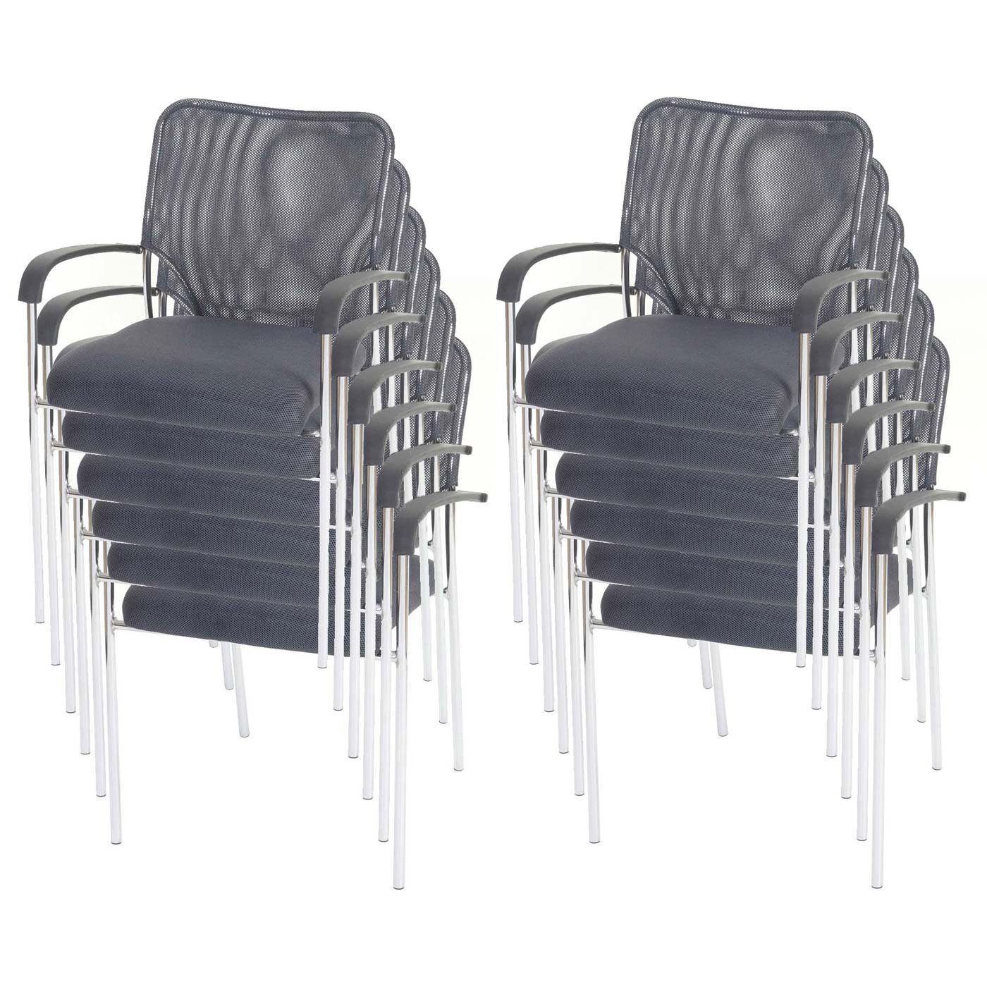 MCW Besucherstuhl Tucson (Set), Atmungsaktive Netzstruktur, Fußbodenschoner aus Kunststoff, Stapelbar