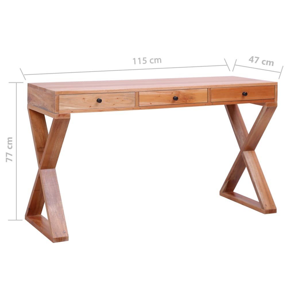 Natur Massivholz vidaXL 115x47x77 Mahagoni Schreibtisch cm Computertisch