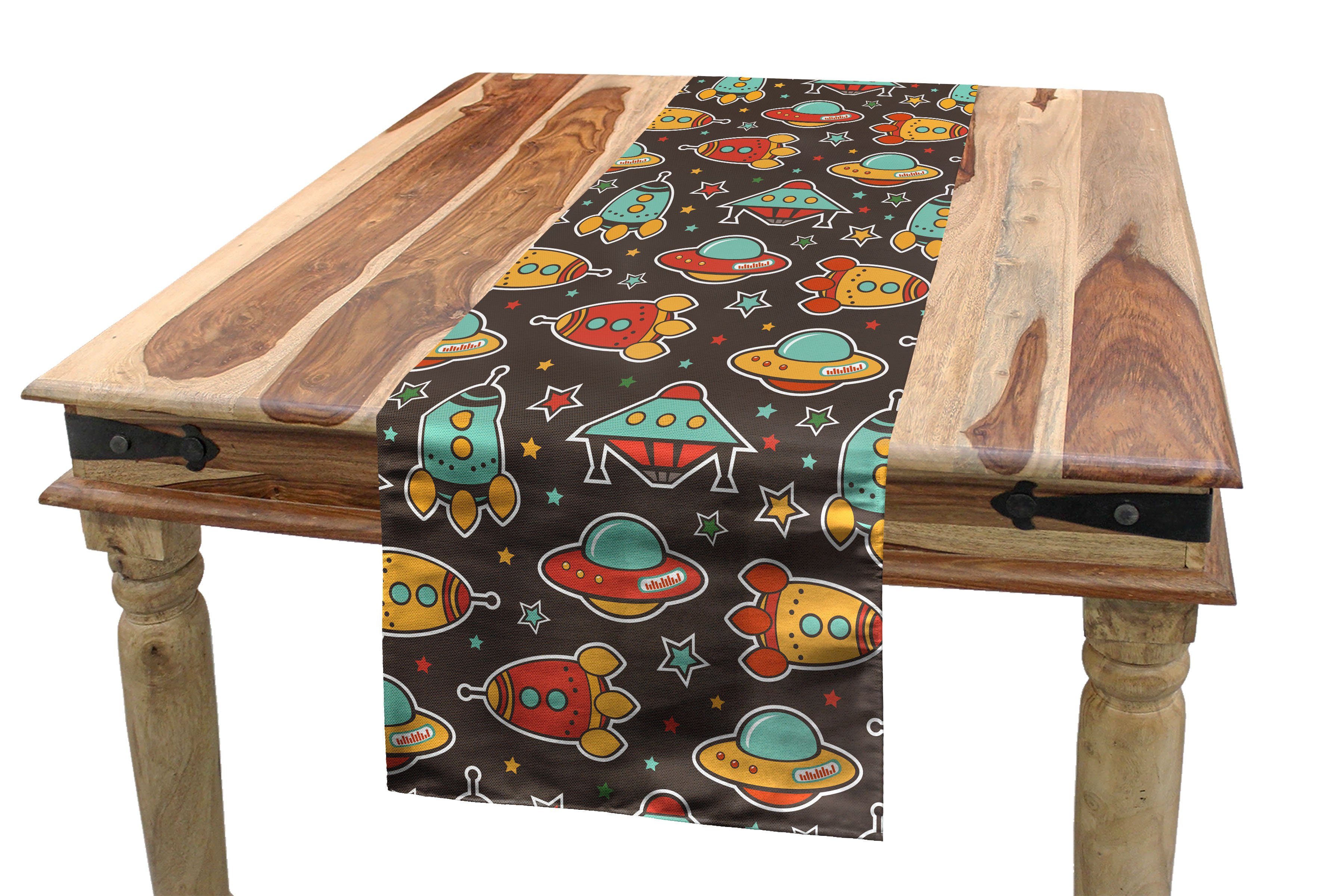 Esszimmer Rechteckiger Outer Abakuhaus Tischläufer, Elements Space Tischläufer Dekorativer Platz Küche