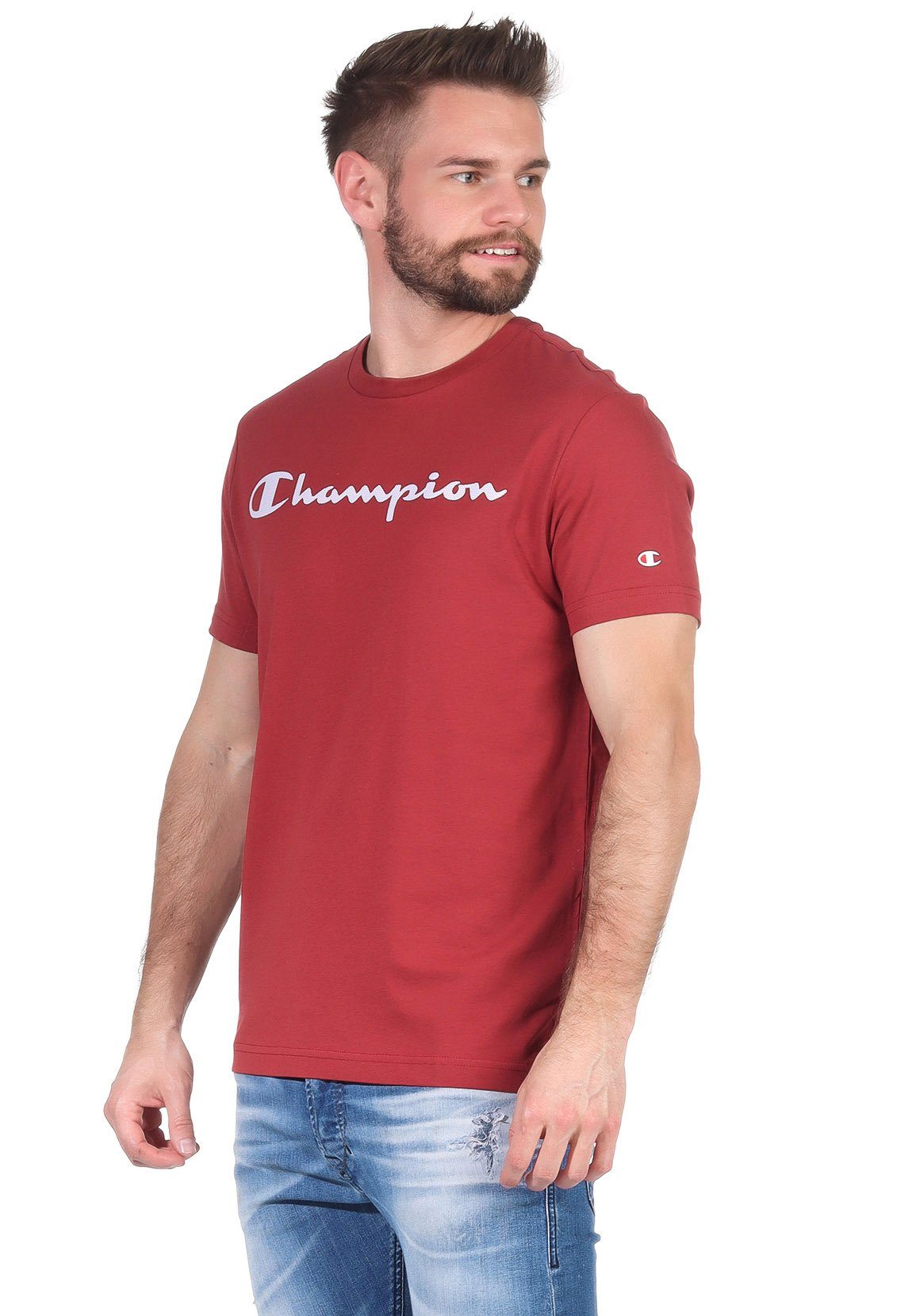 Champion Champion T-Shirt ROW Dunkelrot Herren 214142 T-Shirt RS518
