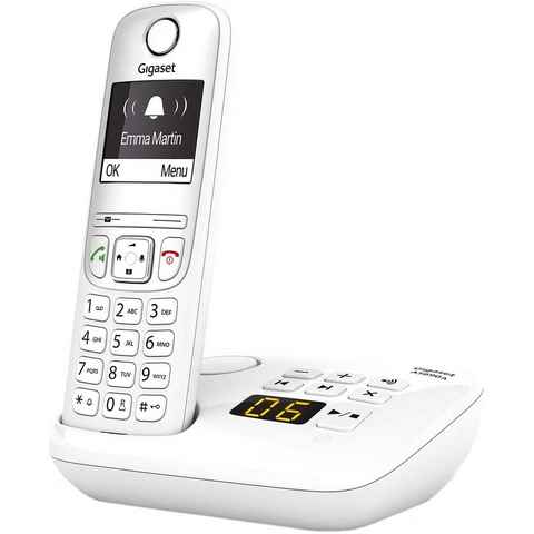 Gigaset Gigaset AS690A, Schnurloses Telefon mit Anrufbeantworter Schnurloses DECT-Telefon (Mobilteile: 1, Freisprechen & Anrufschutz & kontrastreiches Display)