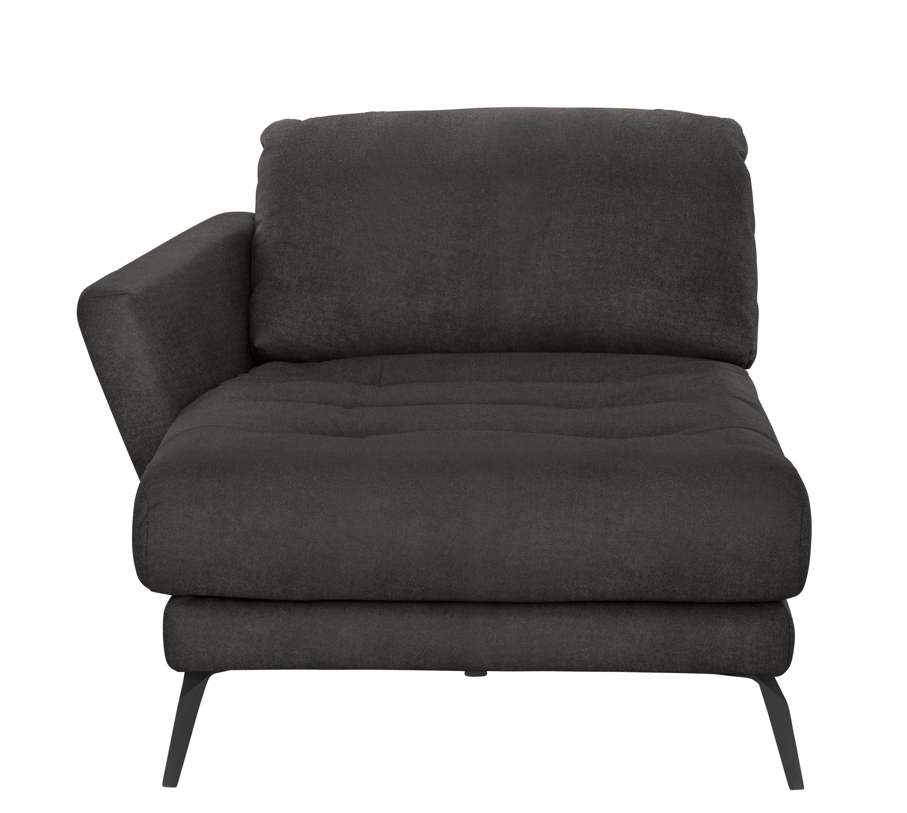 pulverbeschichtet mit Chaiselongue im Sitz, softy, dekorativer schwarz Heftung Füße W.SCHILLIG