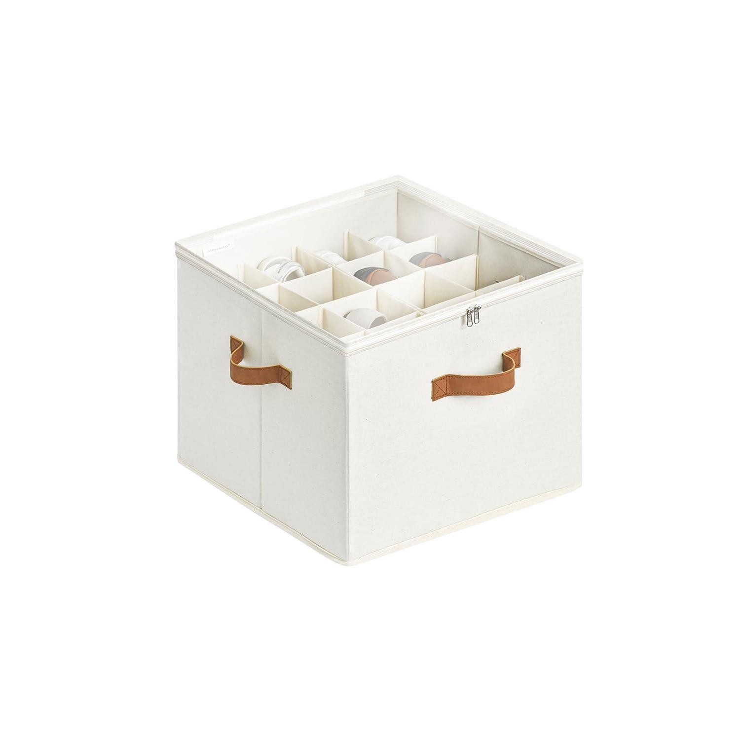 LuxusKollektion Schuhbox Schuh-Organizer 16 Paar Beige 43x43x32cm (1 St)
