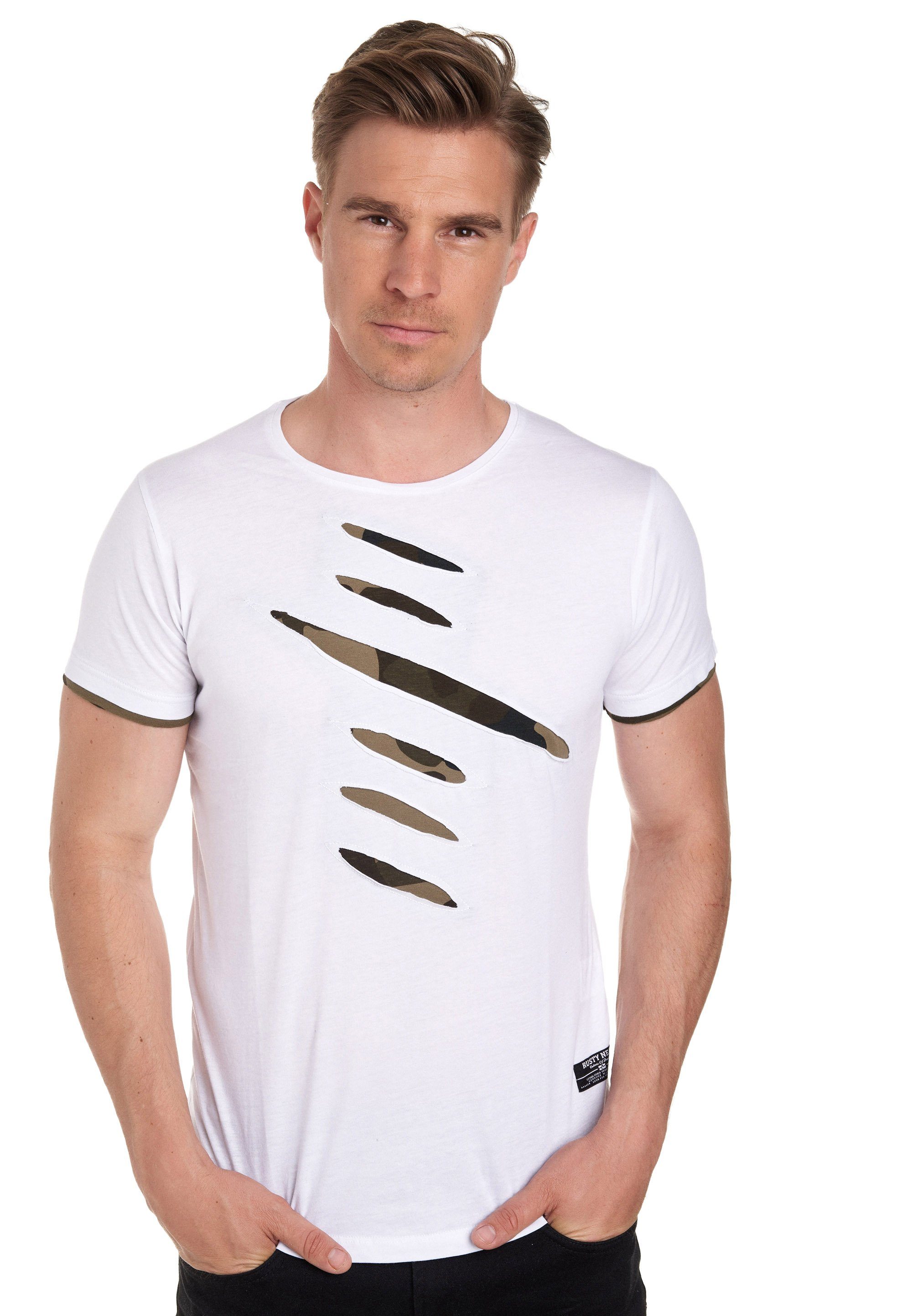 trendigen 2-in-1-Design Rusty Neal im weiß T-Shirt