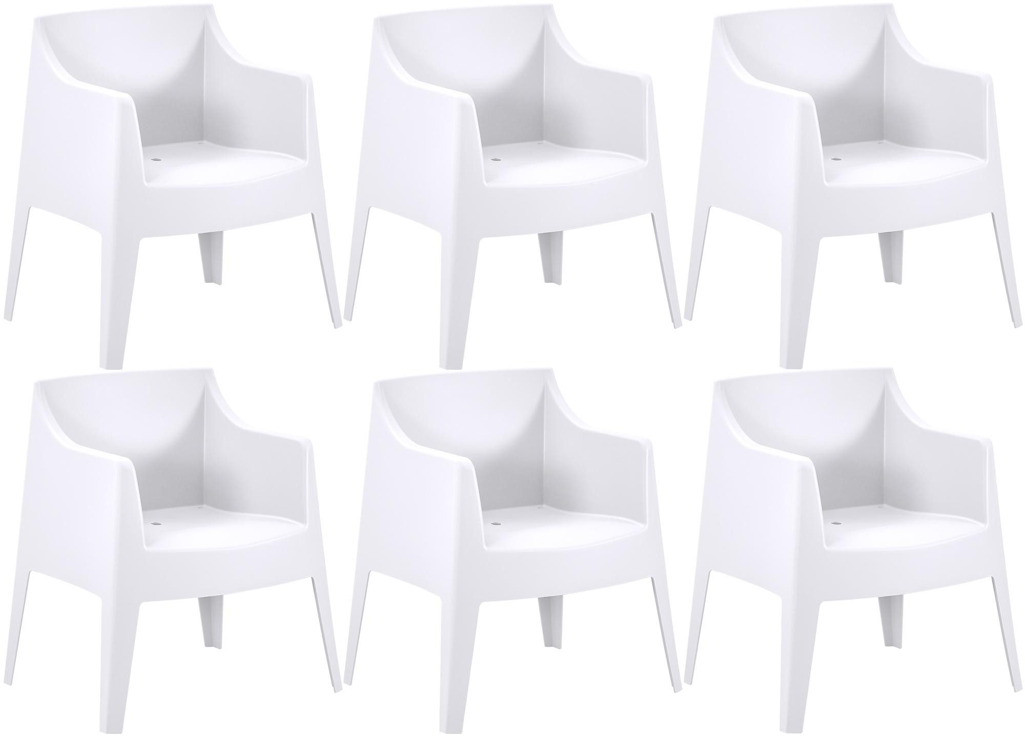 CLP Gartenstuhl Bartal (6er Set, 6 St), stapelbar, wetterfest und UV-beständig