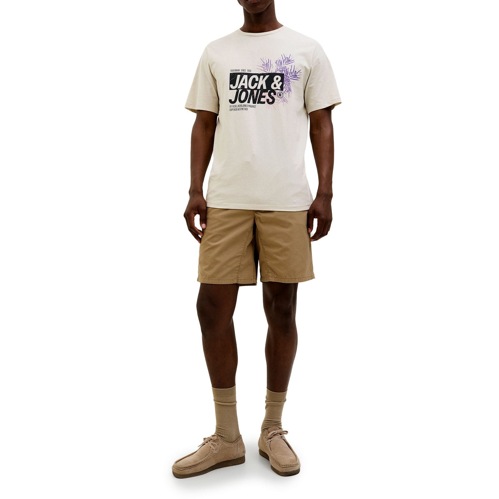 Jack & Jones T-Shirt JJJAXON Tee SS Crew Neck LN mit plakativem Print auf d günstig online kaufen