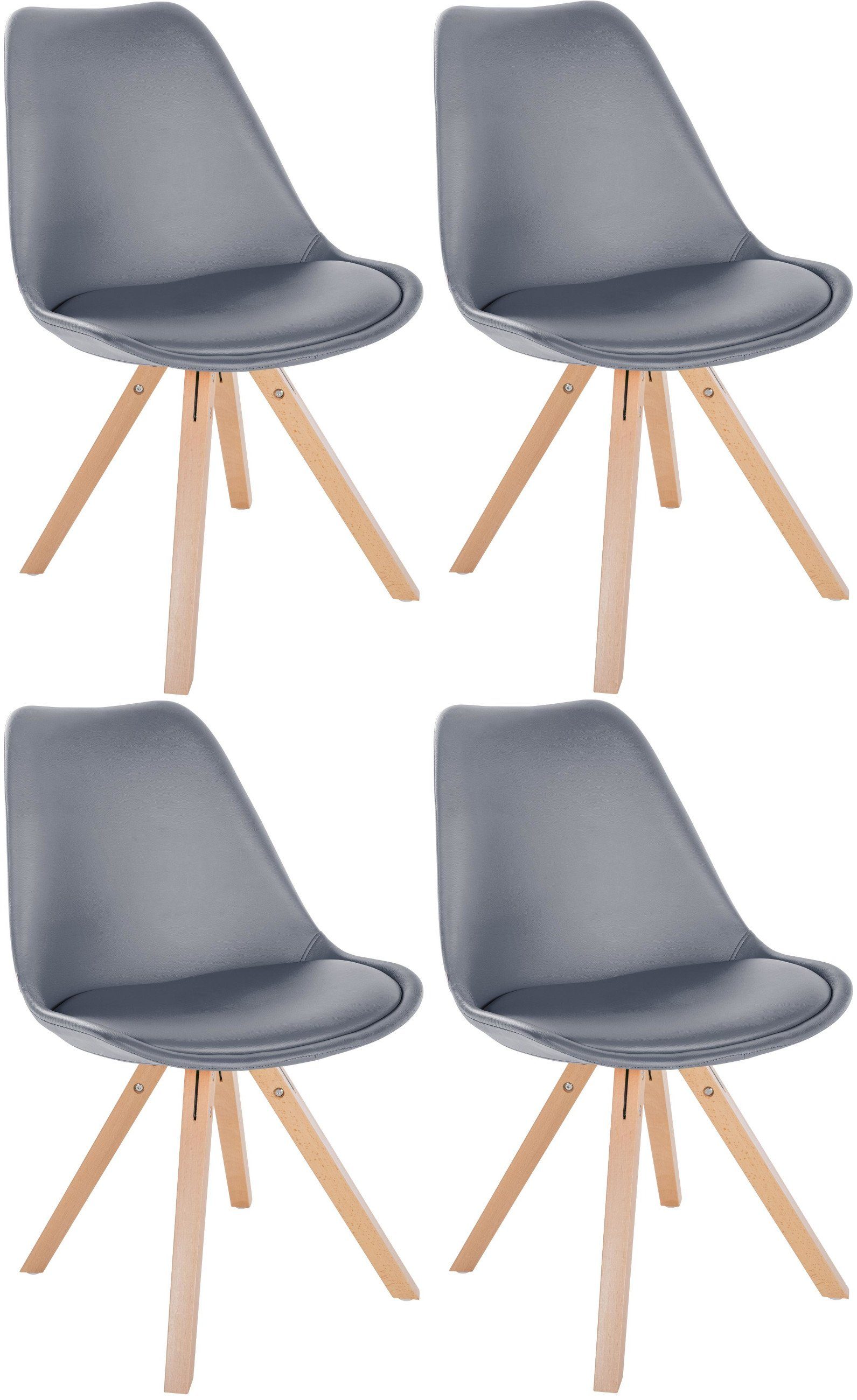 CLP Esszimmerstuhl Sofia Kunstleder (4er Set, 4 St), gepolstert, Holzgestell