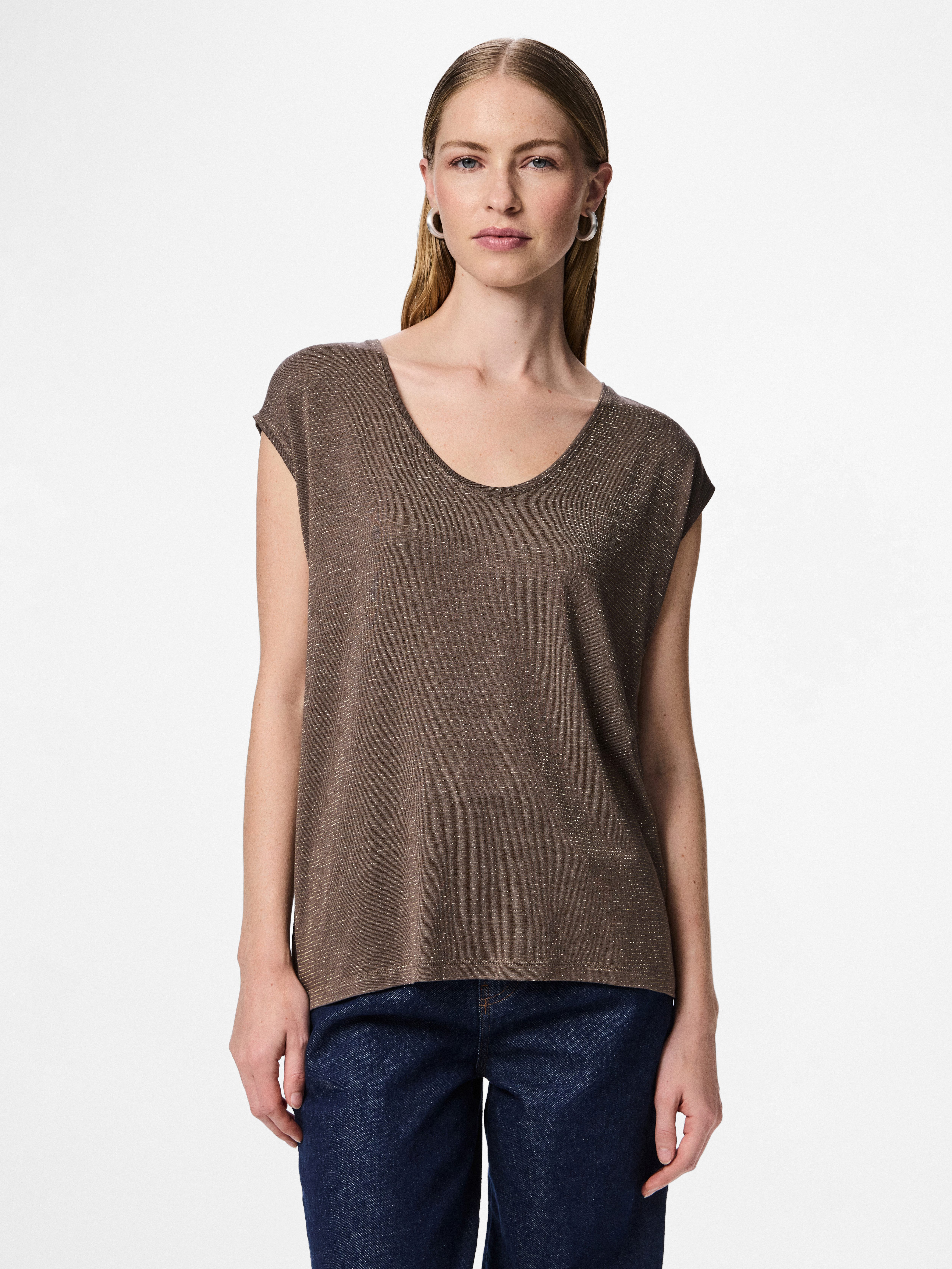 pieces Kurzarmshirt PC BILLO Viskosemischung, loose fit günstig online kaufen