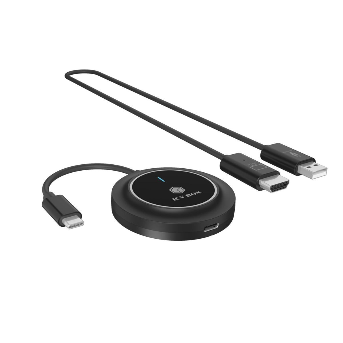 ICY BOX IB-WL101 Transmitter USB-C zu HDMI Kabellos Eingabegeräte-Set