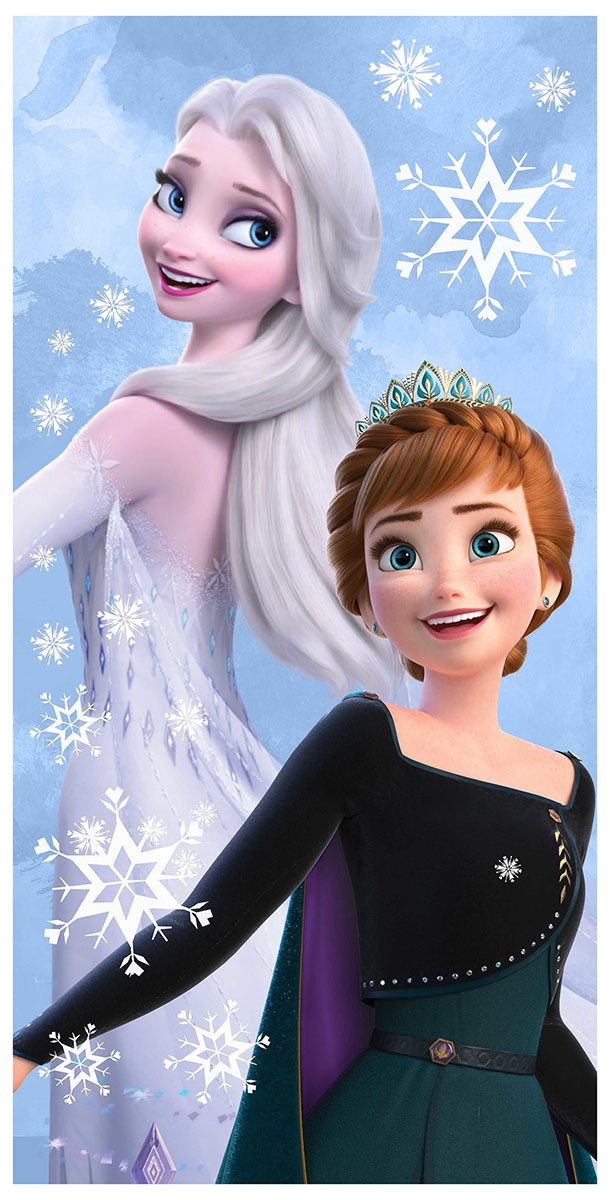 Disney Handtücher Disney Frozen Anna Elsa Strandtuch Badetextilien 70x140cm 2er-Set, Frottee (Set, 2-St)