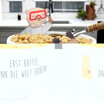 Mr. & Mrs. Panda Müslischale Bär Kaffee - Weiß - Geschenk, Müslischale, Morgenroutine, Suppenschüs, Keramik, (1-tlg), Multifunktional