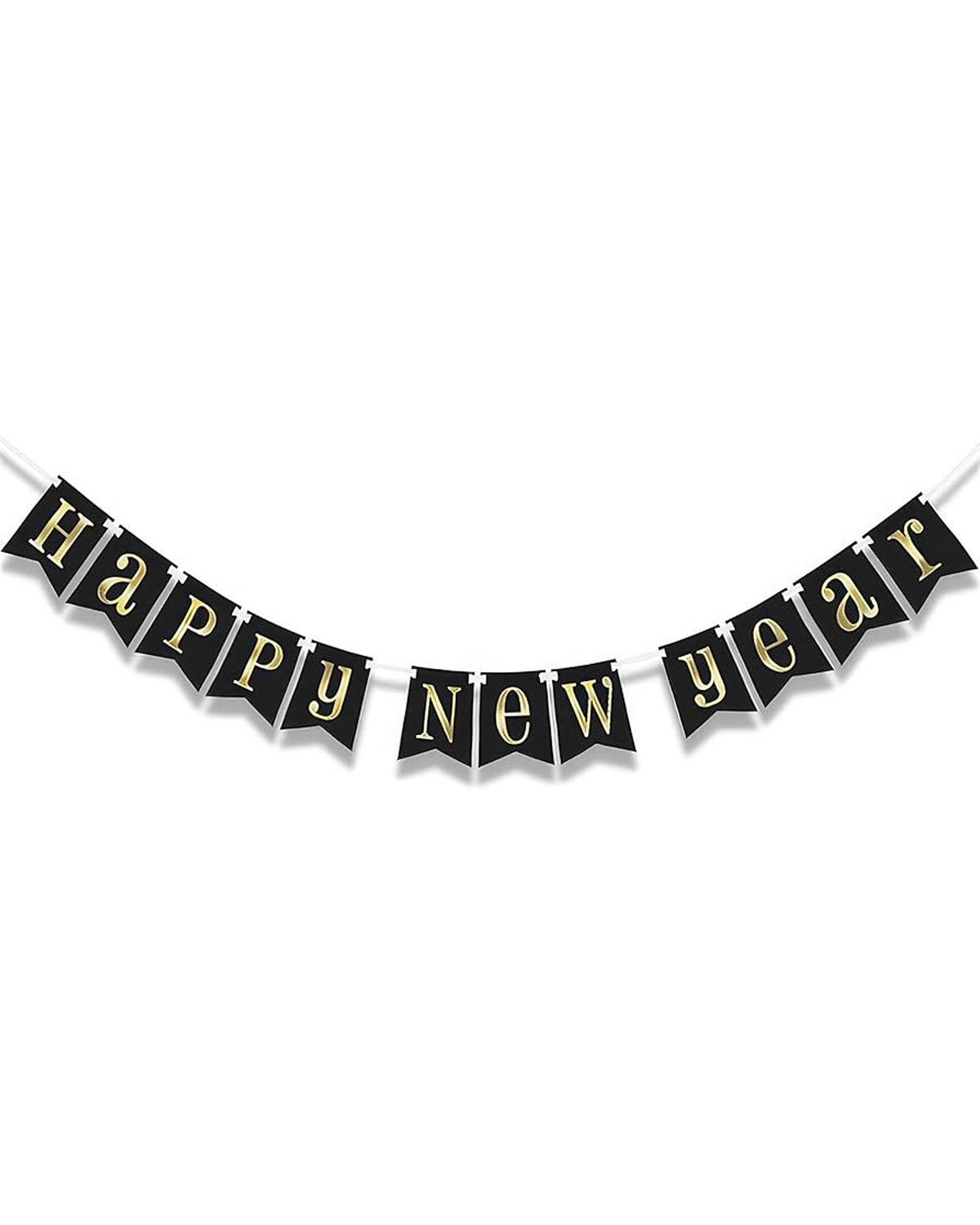 Unique Industries Inc. Girlande Wimpelkette Metall Happy New Year 213cm/7Ft.