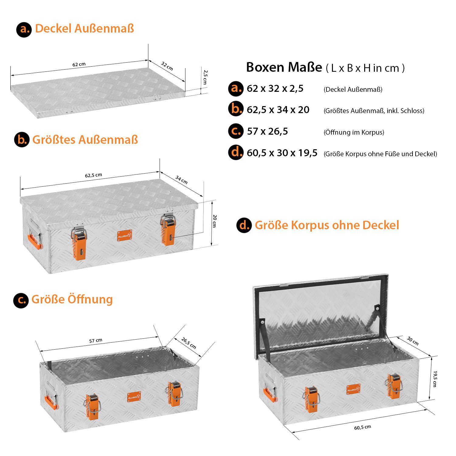 ALUBOX Aufbewahrungsbox Alukiste Outdoorkiste Riffelblech 1.5mm günstig online kaufen