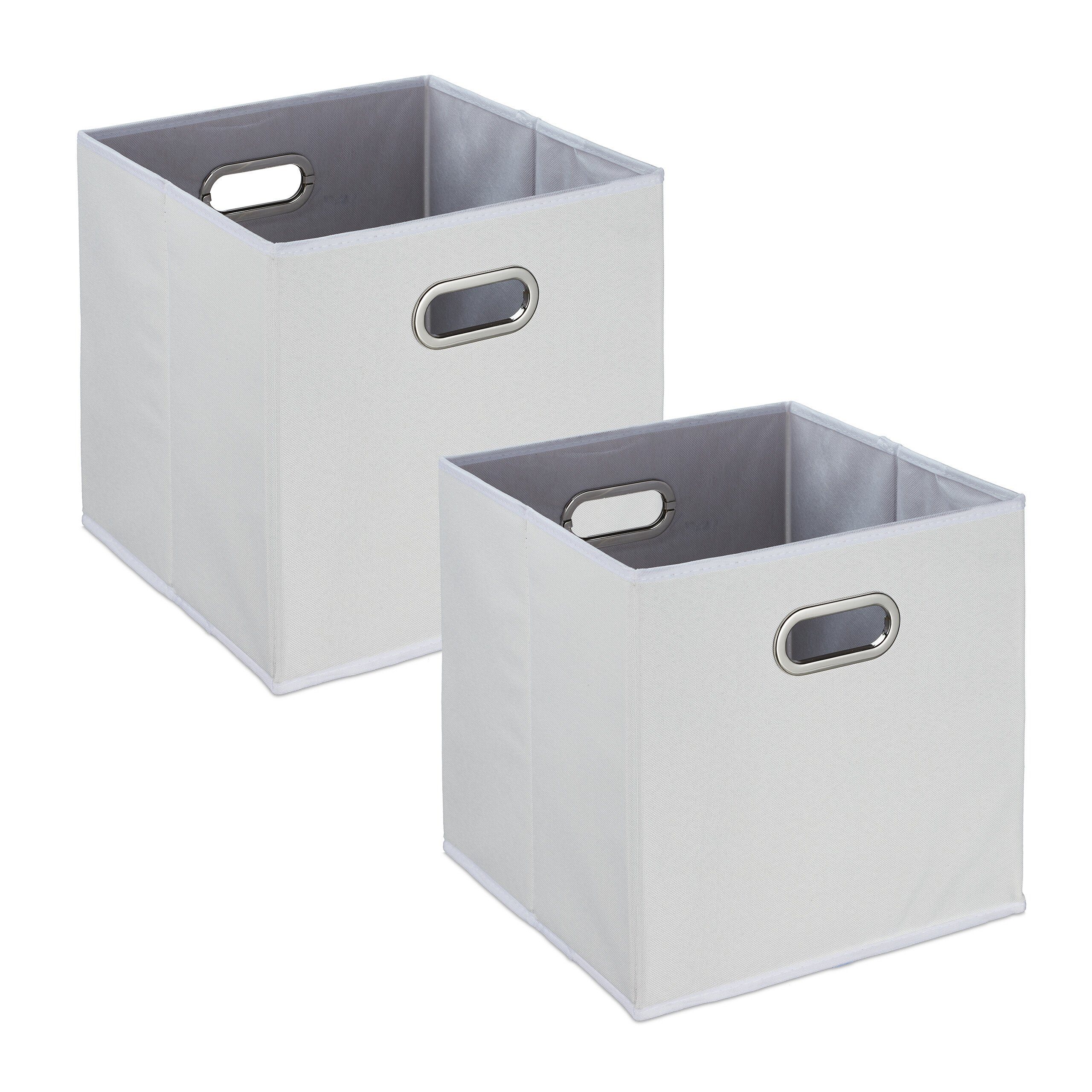 relaxdays Aufbewahrungsbox Weiße Aufbewahrungsbox im 2er günstig online kaufen
