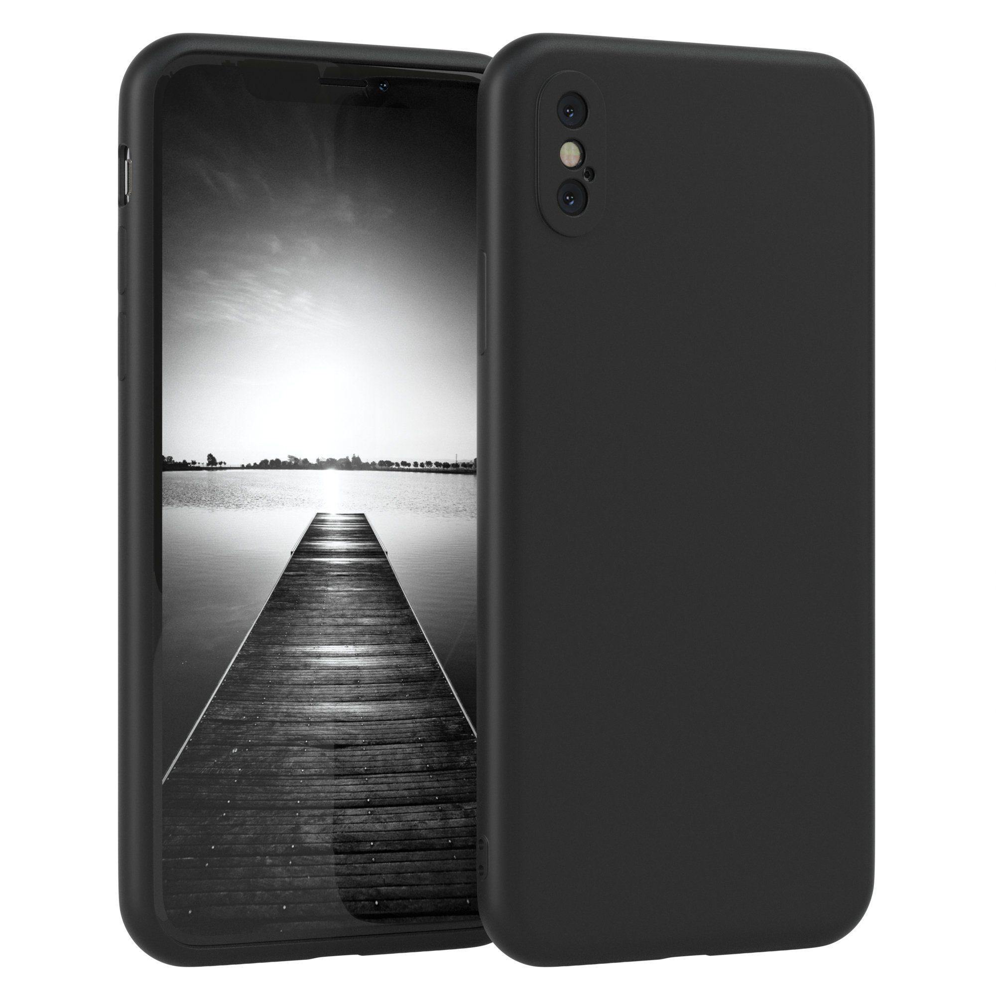 EAZY CASE Handyhülle TPU Hülle für Apple iPhone XS Max 6,5 Zoll, Silikon Schutzhülle mit Kameraschutz kratzfest Back Cover Etui Schwarz