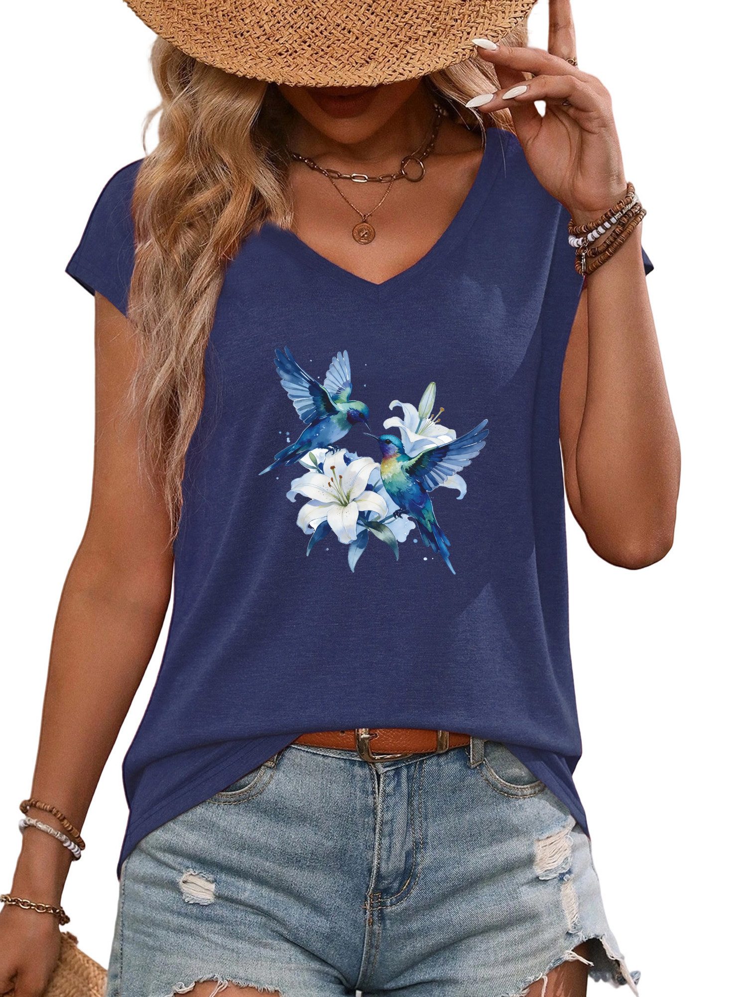 PYLIKE Tanktop Shirts Damen Elegant Blumen Ausgefallene bequemes Tanktop Be günstig online kaufen