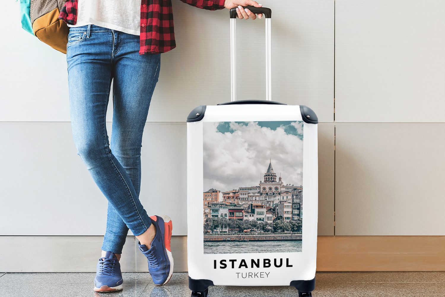 Reisekoffer Handgepäckkoffer Trolley, Reisetasche Ferien, - 4 für Rollen, - Wolken, rollen, Istanbul mit Türkei MuchoWow Handgepäck
