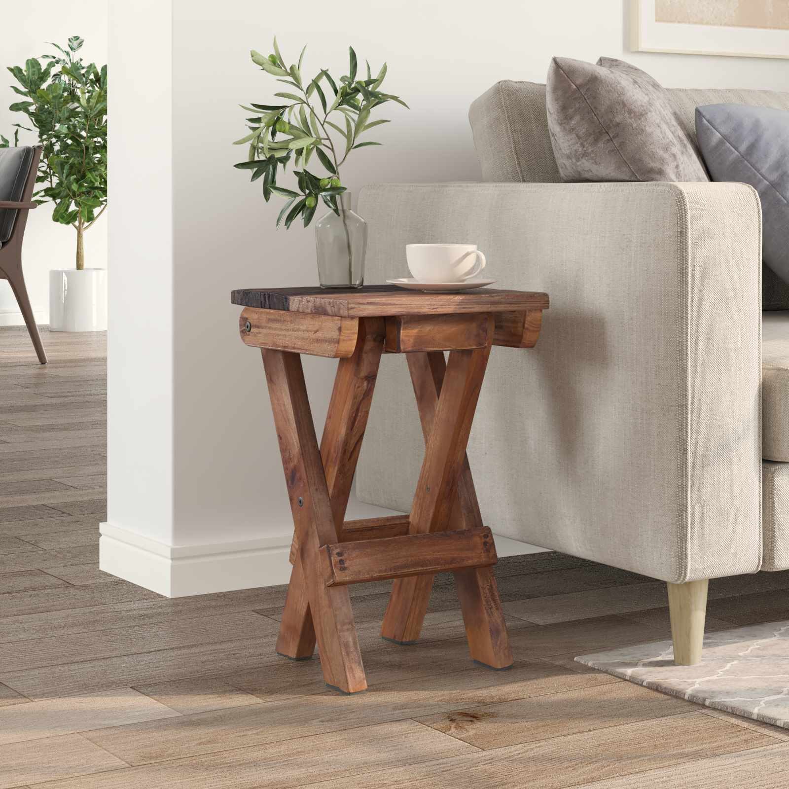 vidaXL Hocker Hocker Natur 30 x 30 x 48 cm Massivholz Altholz (1 St)
