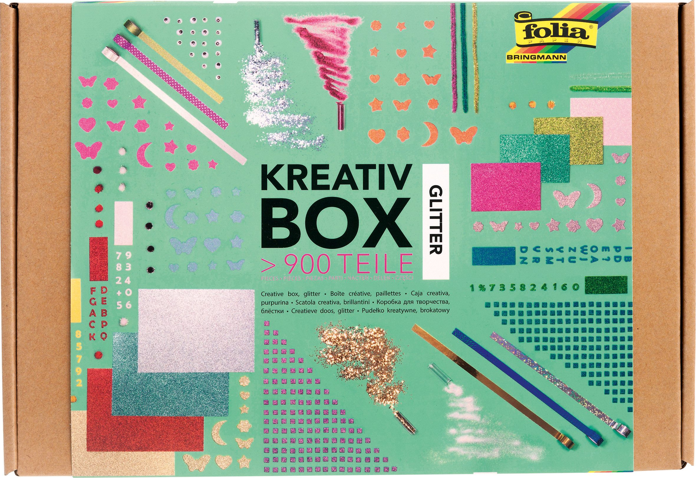 Folia Kreativset Mega Box Glitter, (900-tlg), 900 Teile
