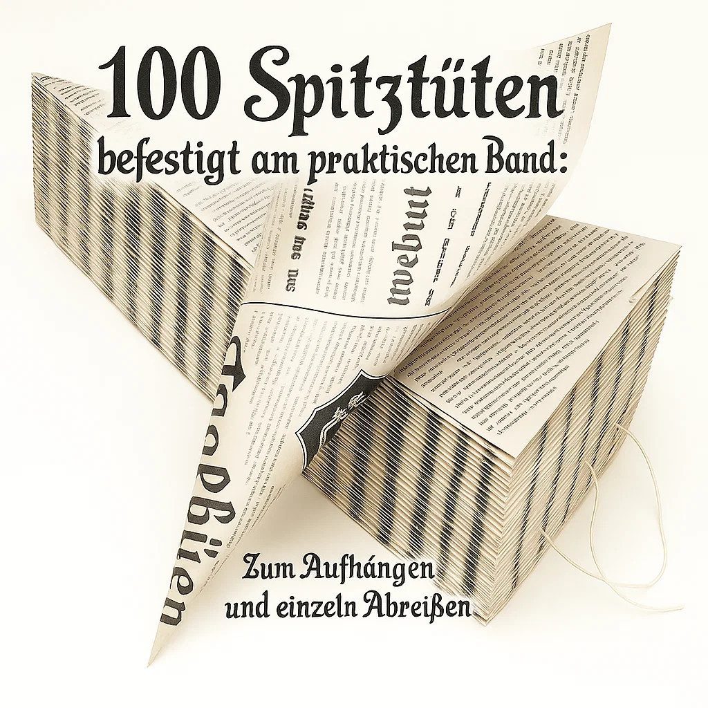 what the shop Papierspitztüten 100 Stk. Spitztüten Newspaper/ Zeitung Design 250g, Zeitungs/ Newspaper Design – Bild 2 von 5