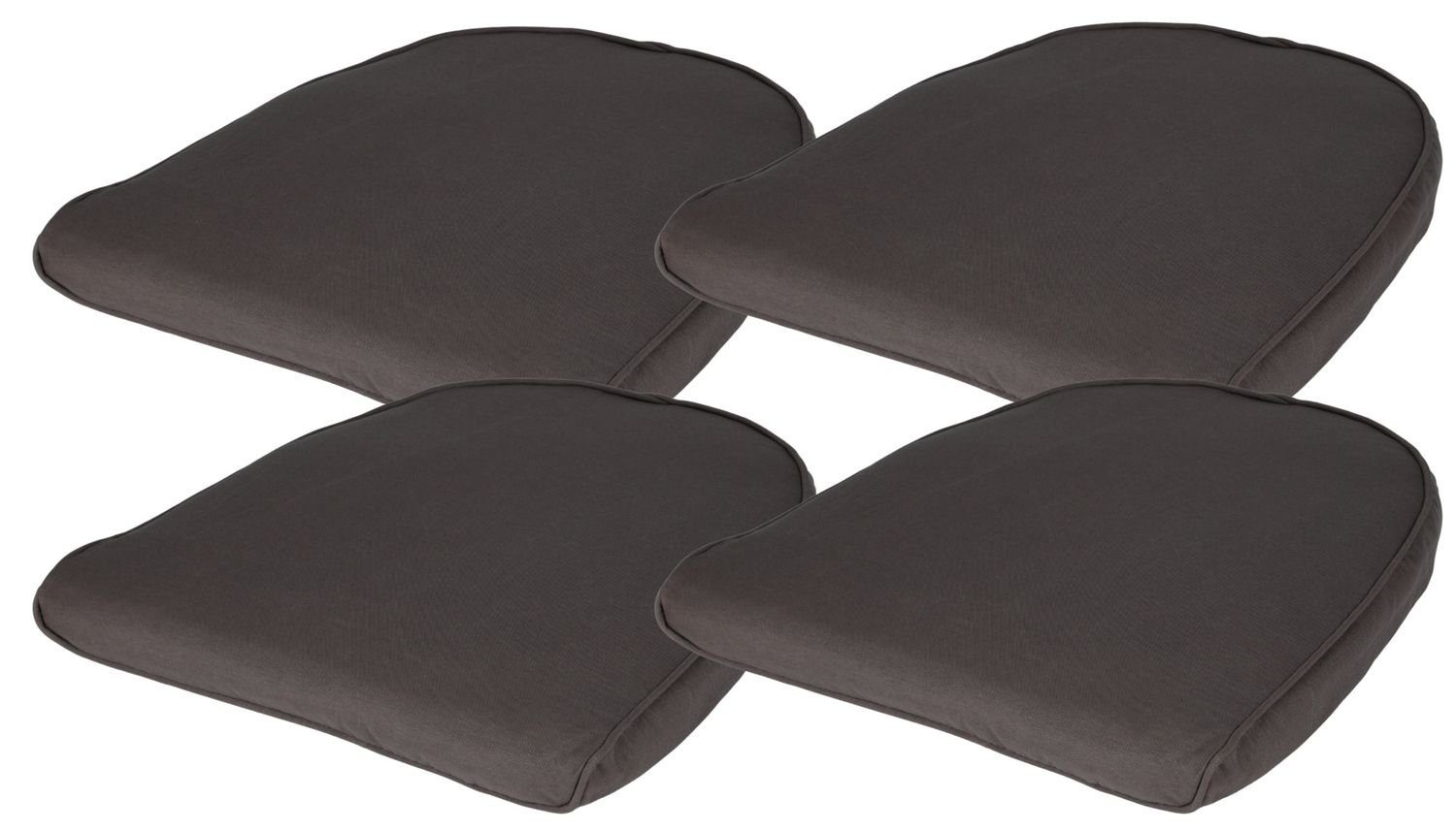 BURI Auflagekissen Sitzkissen anthrazit 4er-Set Stuhlkissen Gartenstuhl Sit günstig online kaufen