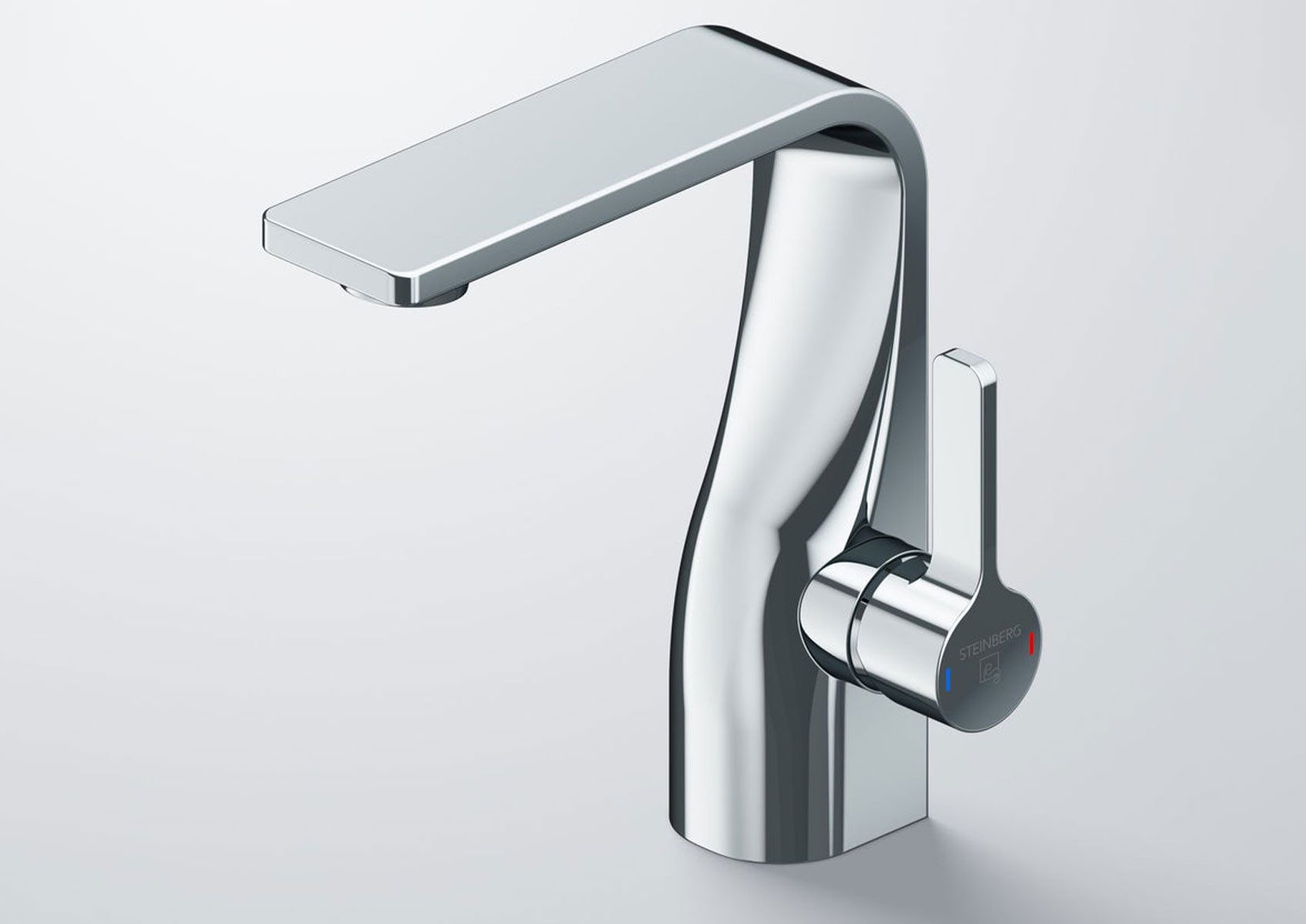 Steinberg Waschtischarmatur Serie 230 Einhebelmischer ohne Ablaufgarnitur, Chrom (seitlicher Pingriff, Normalstrahl, Keramikmischsystem, DN15, Waschbeckenarmatur) Waschbeckenarmatur mit starrem Auslauf, Durchlauferhitzer geeignet