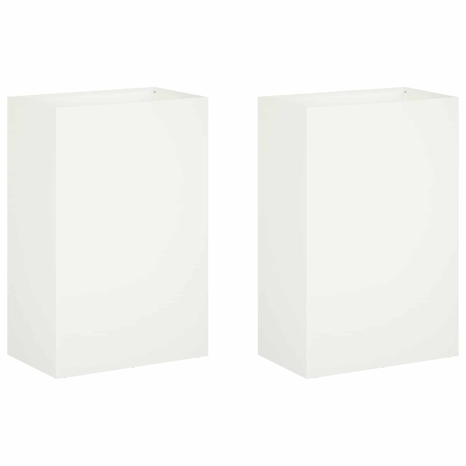 vidaXL Blumentopf Garten-Pflanzgefäß 2 stk. Weiß 40 x 30 x 75 cm (2 St)