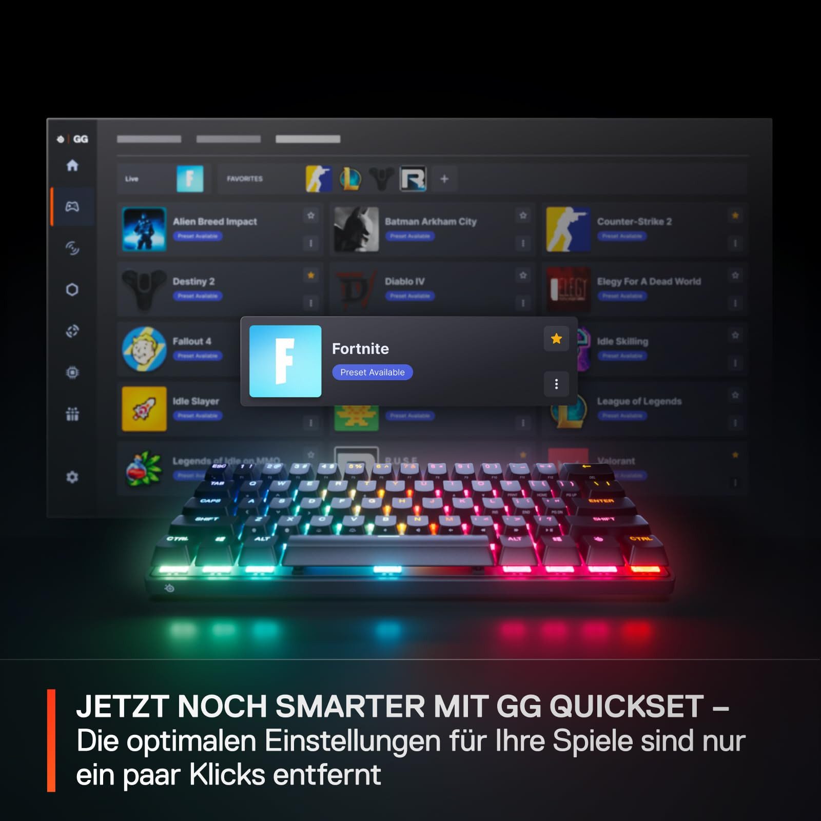 SteelSeries Apex Pro Mini Gen 3 DE Tastatur (Compacte Gaming-Tastatur mit anpassbaren Tasten)