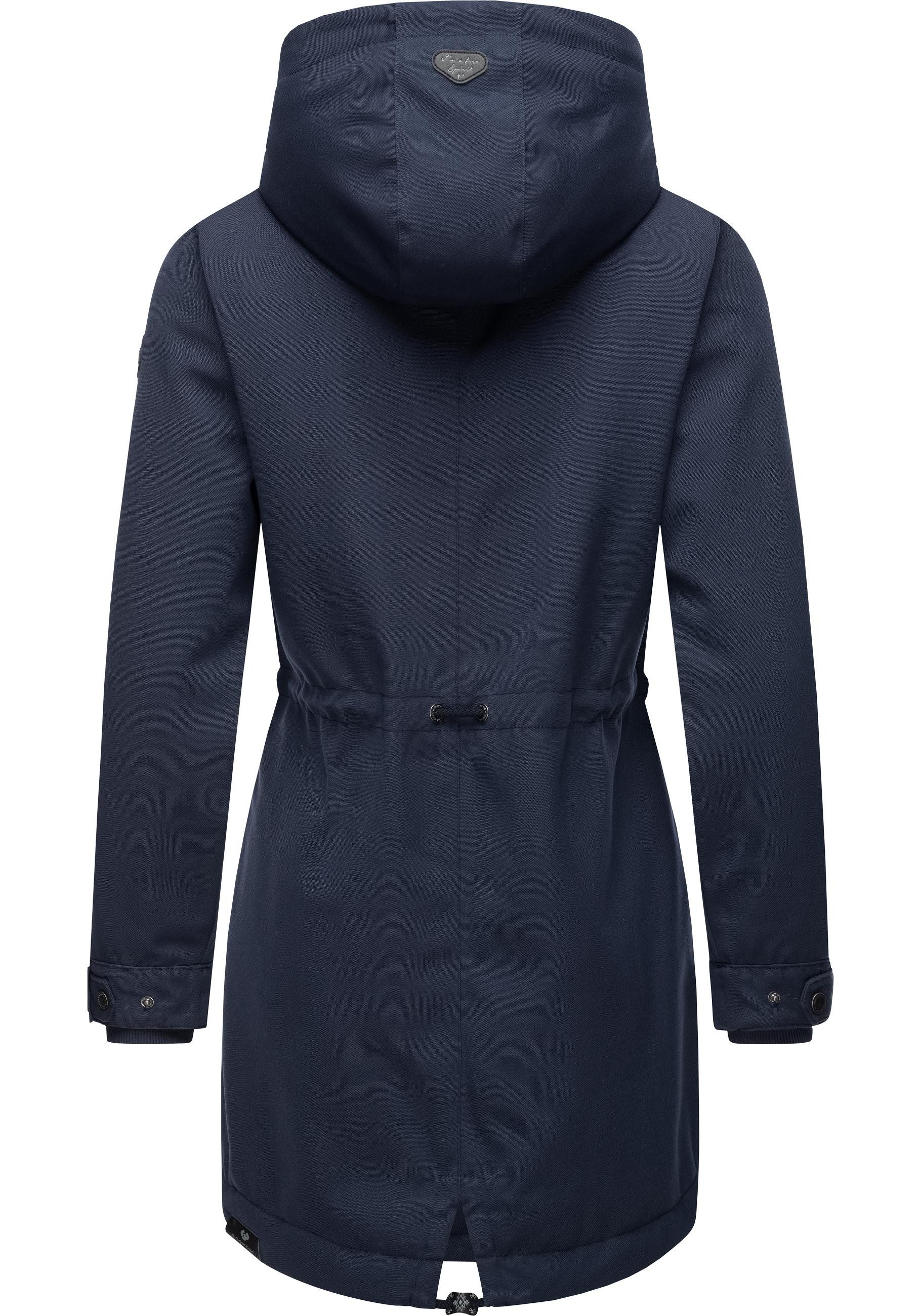 Ragwear Kurzmantel Canny Canvas Wasserdichter Damen Wintermantel mit Kapuze