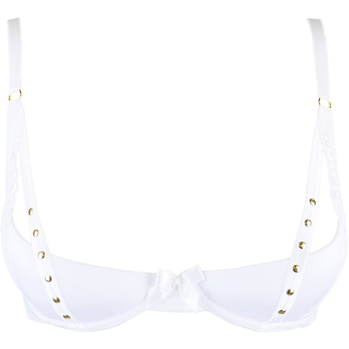 - (L,M,S,XL) Bustier Axami white V-9791 cups with bra open