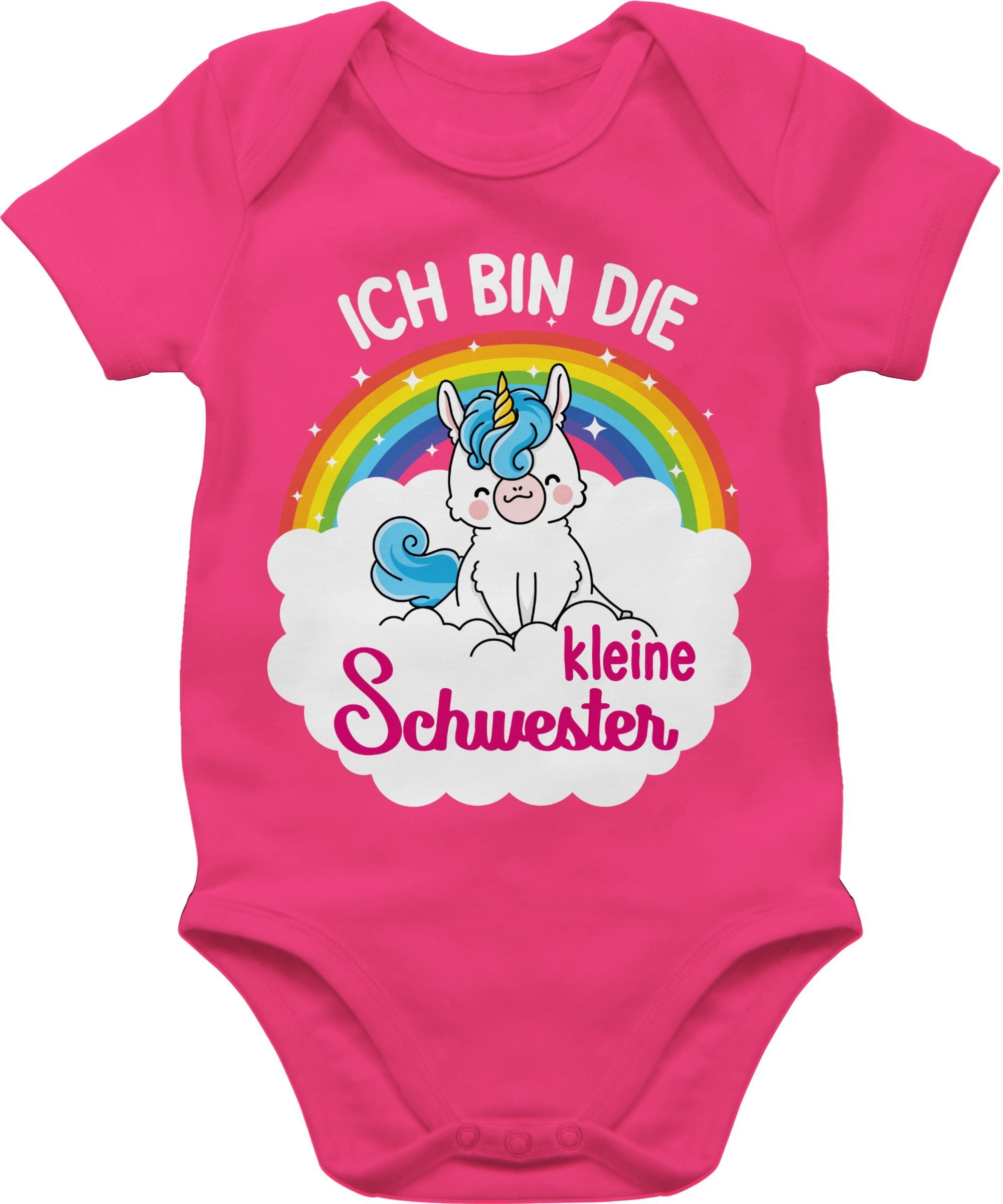 Shirtracer Shirtbody Ich bin die kleine Schwester - mit Einhorn Kleine Schwester 1 Fuchsia