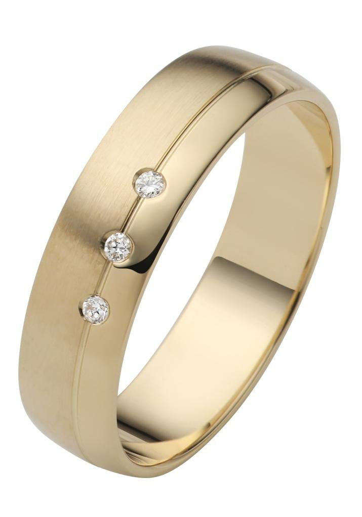 Firetti Trauring Schmuck Geschenk Gold 750 Hochzeit Ehering "LIEBE", Made in Germany, wahlweise mit oder ohne Brillanten