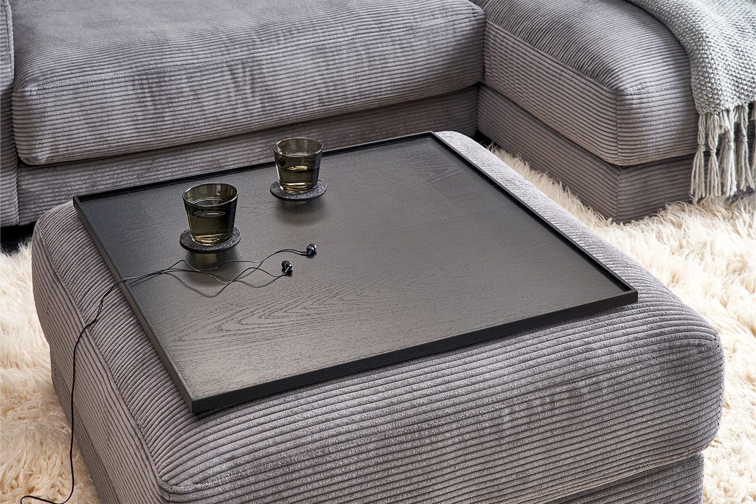 KAWOLA Dekoobjekt MADELINE, Holztablett Eiche für Hocker verschiedene Größe günstig online kaufen