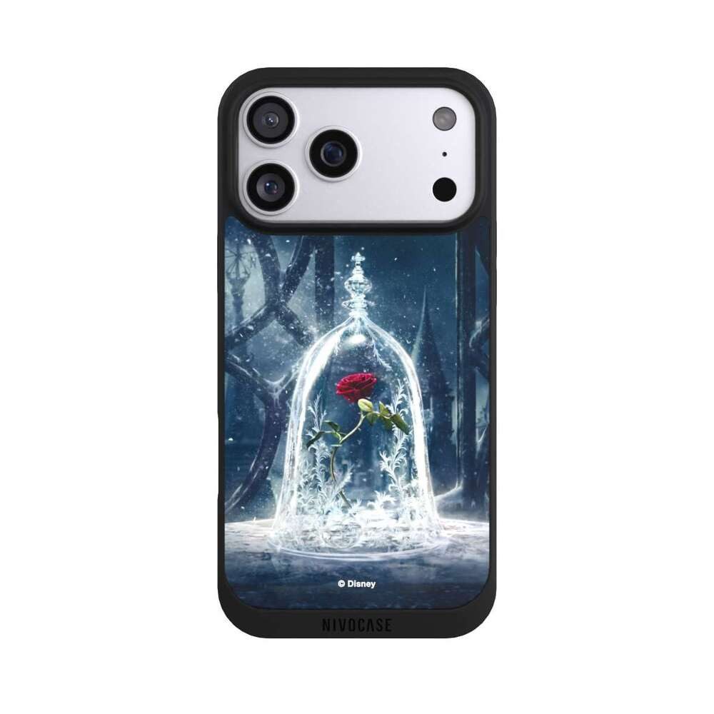 NIVOCASE Handyhülle Die Schöne und das Biest Disney Princess Rose Rose Under Glass Movie, Apple iPhone 17 Pro Max Handyhülle Hülle NIVOpure Case Schwarz